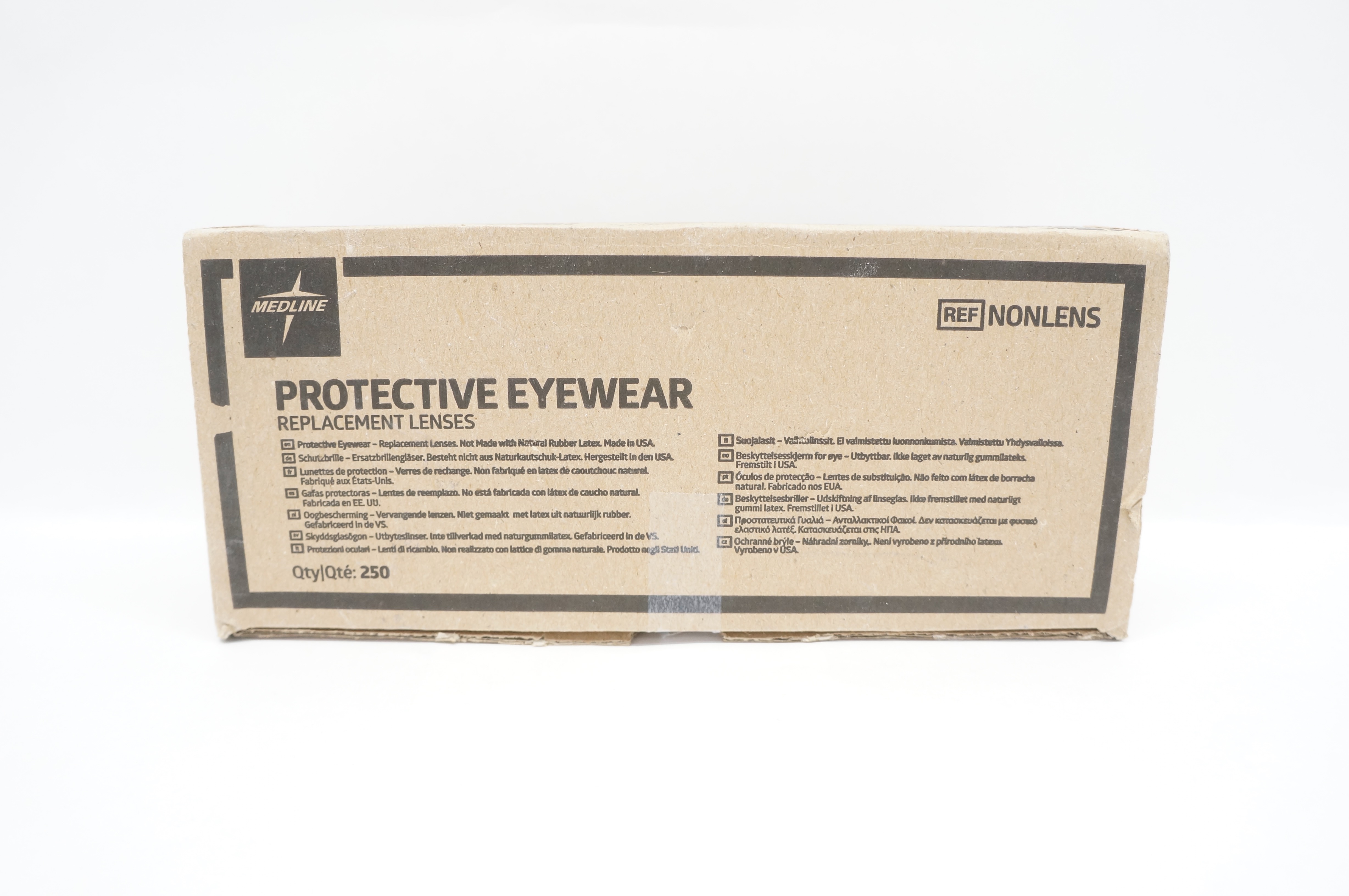 Medline NONLENS Protective Eyewear Replacement Lenses - Case of 250