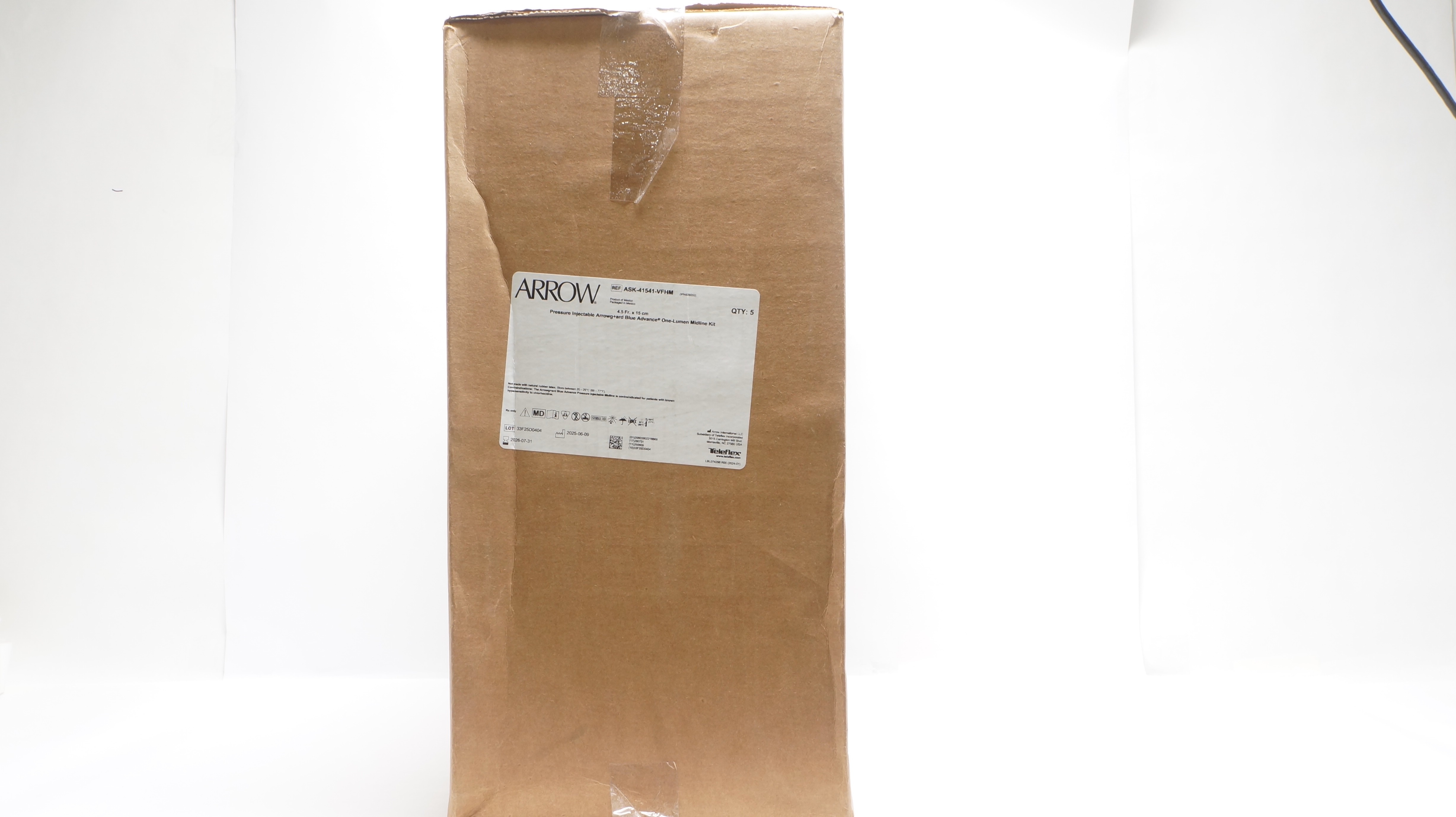 Arrow ASK-41541-VFHM Pressure Injectable Arrowg+ard Advance One-Lumen Midline Kit