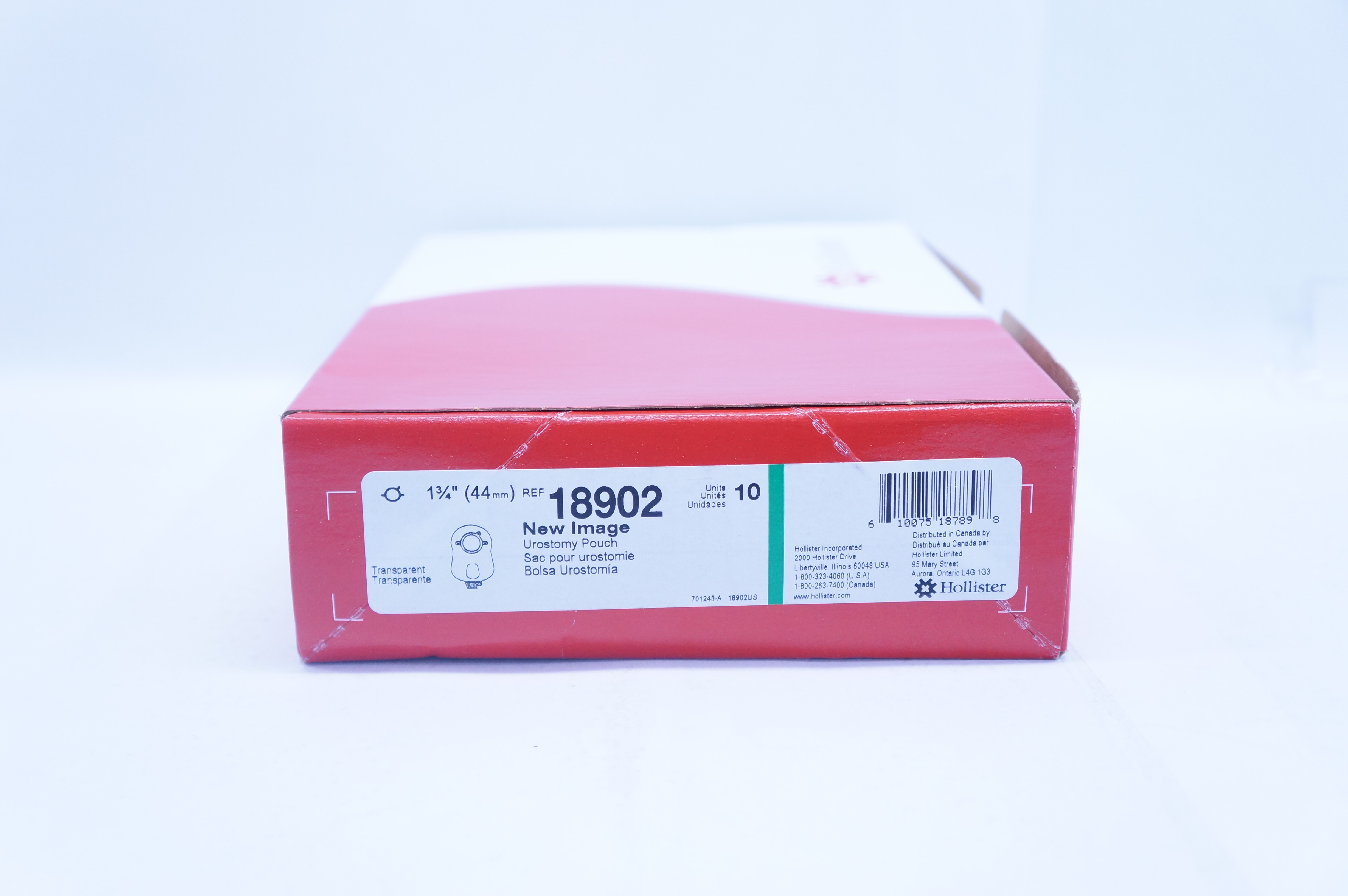 Hollister 18902 New Image Urostomy Pouch Transparent 1 3/4inch - Box of 10