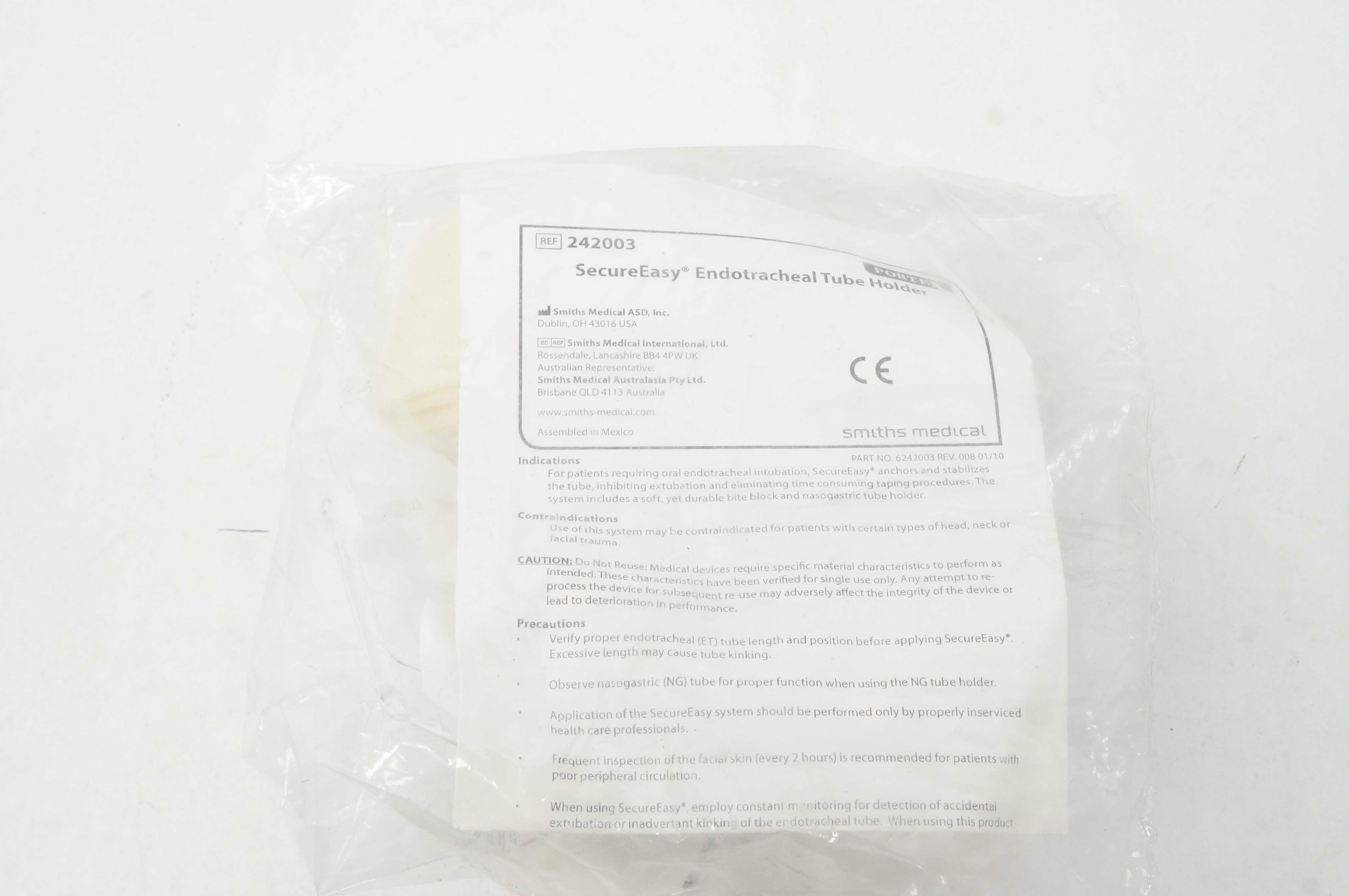 Smiths Medical 242003 Portex SecureEasy Endotracheal Tube Holder