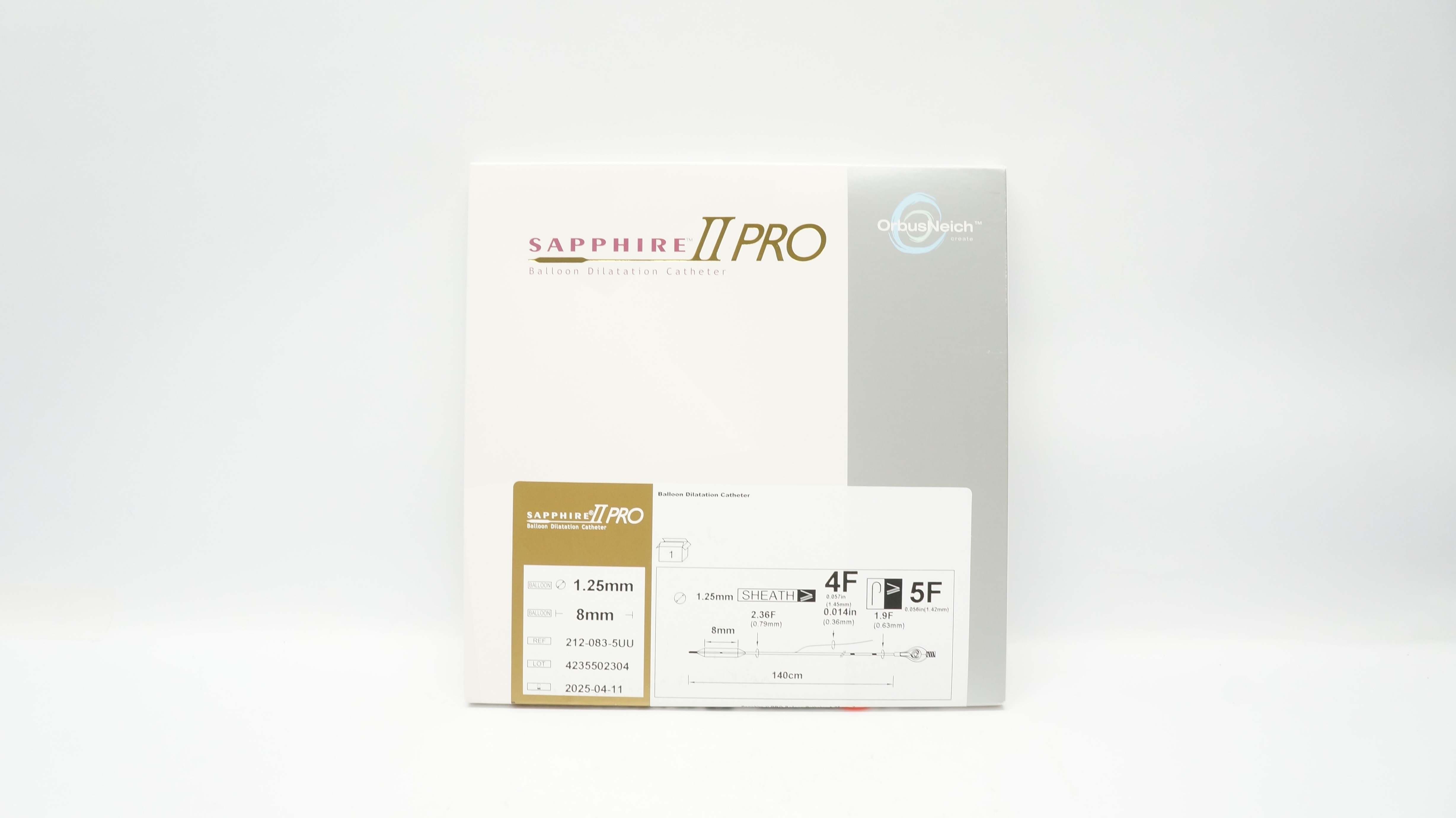 OrbusNeich 212-083-5UU Sapphire II Pro Balloon Dilatation Cath. 1.25mm x 8mm (x)