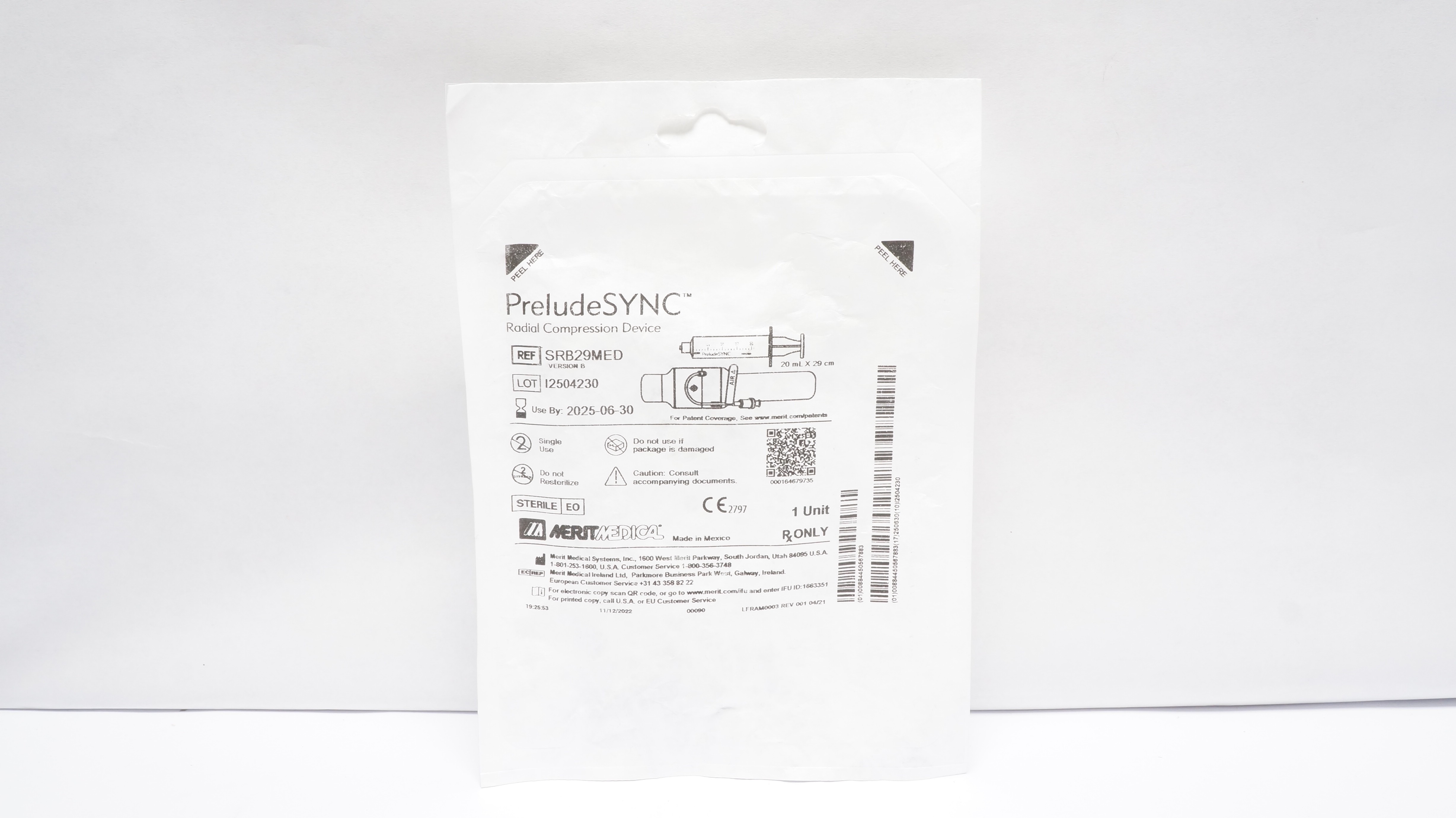 Merit Medical SRB29MED PreludeSYNC Radial Compression Device20mL x 29cm (x)