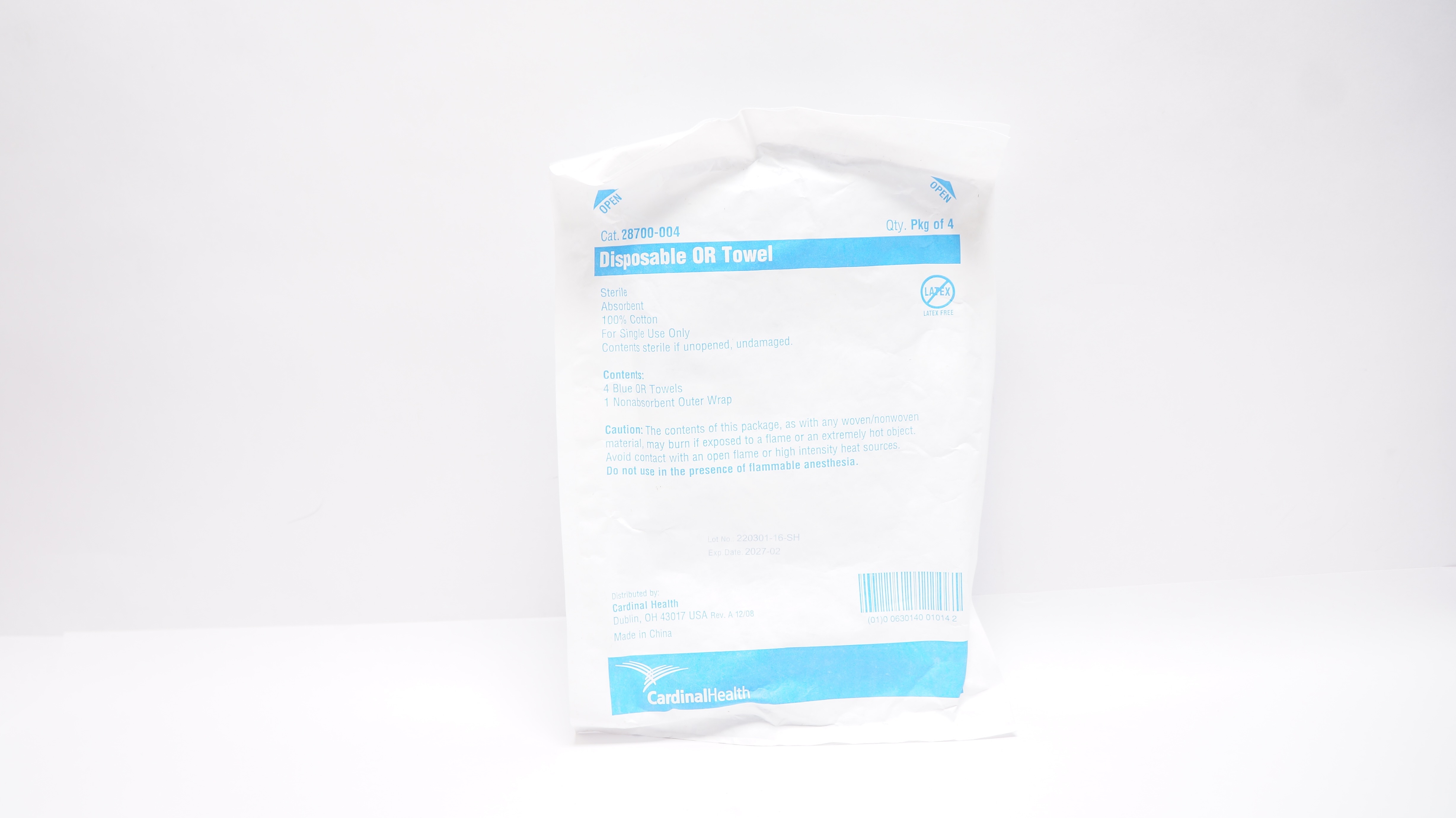 Cardinal Health 28700-004 Disposable OR Towel Sterile Absorbent - Pack of 4