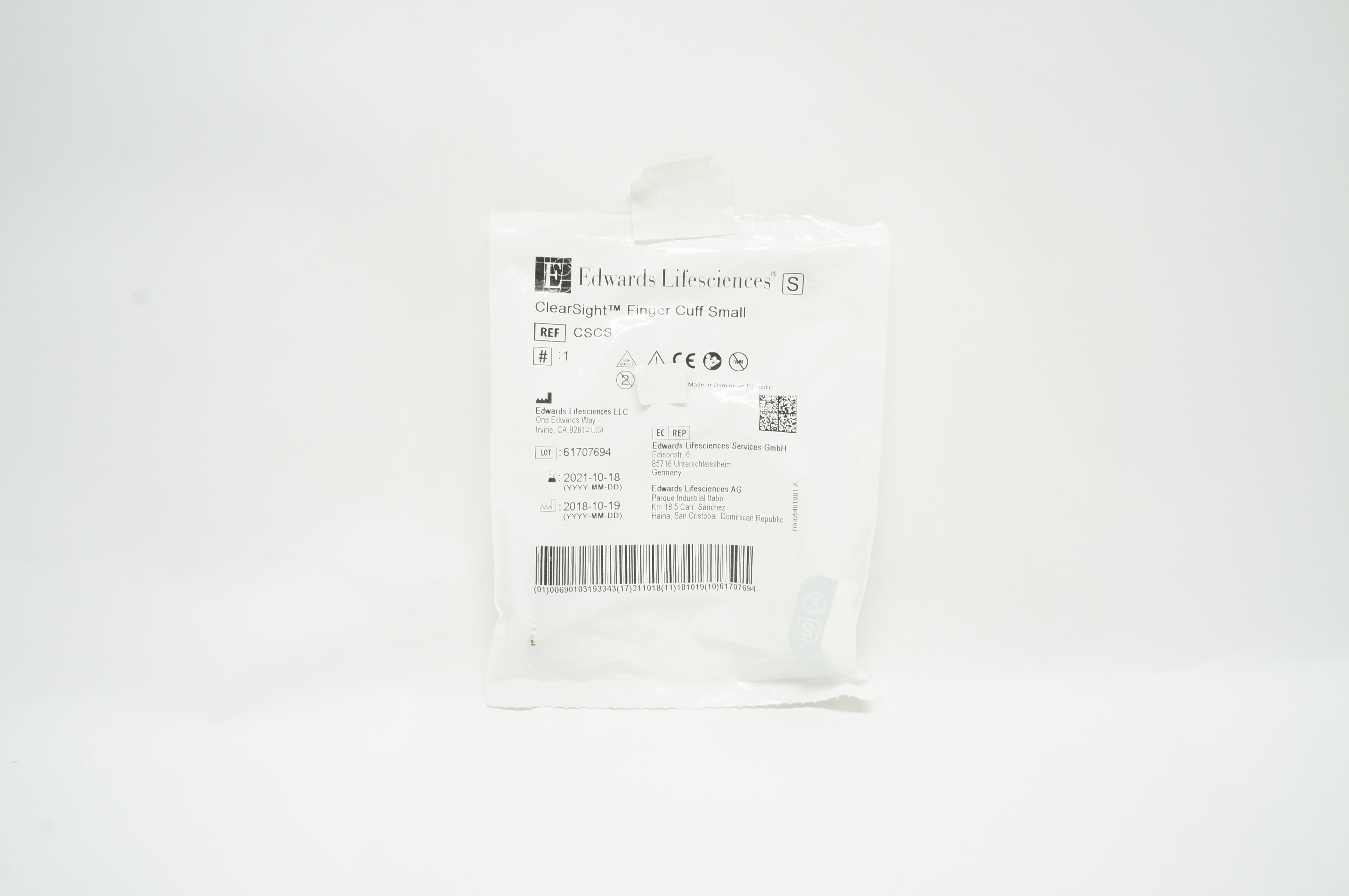 Edwards Lifesciences CSCS ClearSight Finger Cuff Small