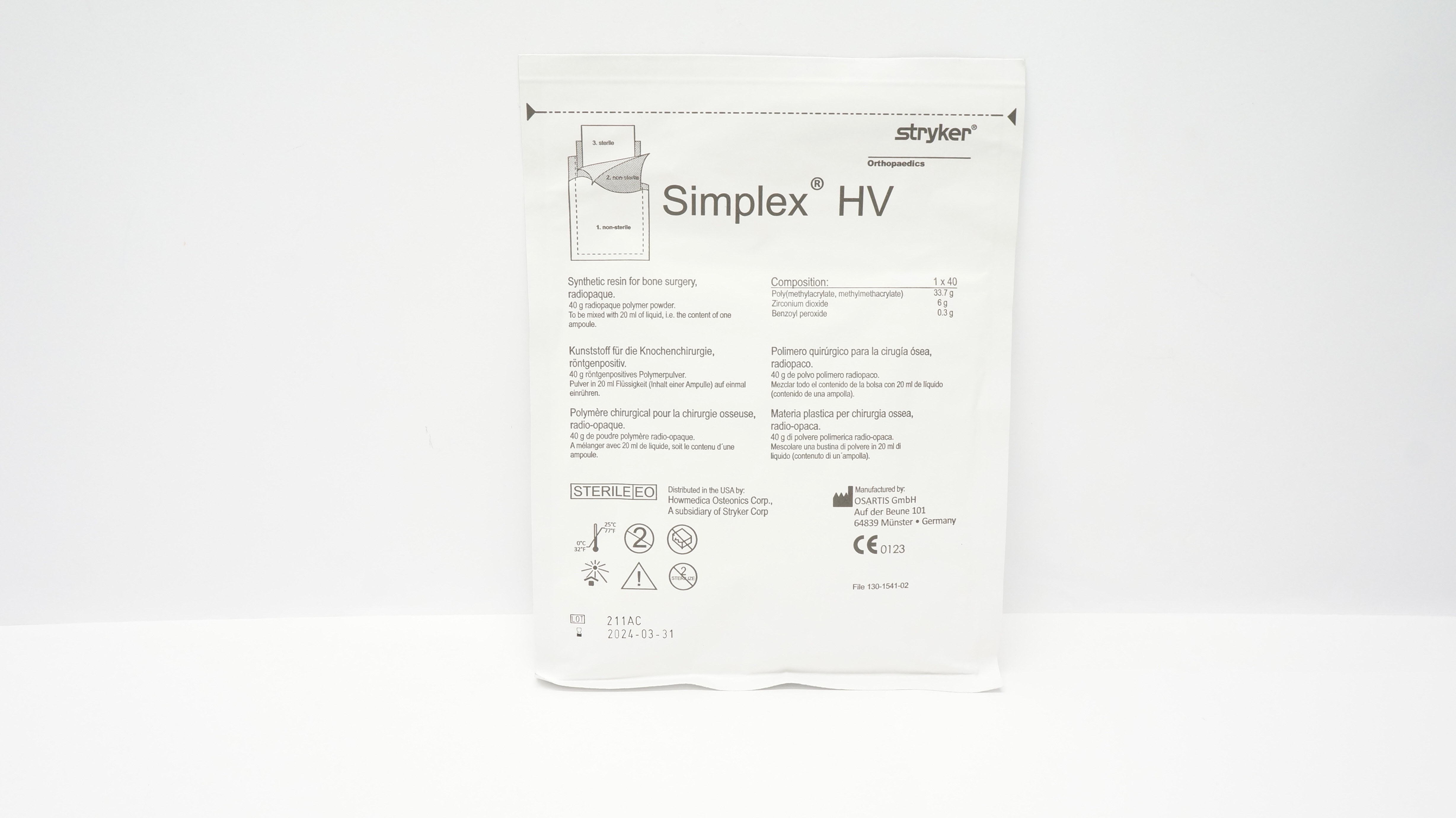 Stryker 130-1541-02 Simplex HV Radiopaque Synthetic Resin (x)