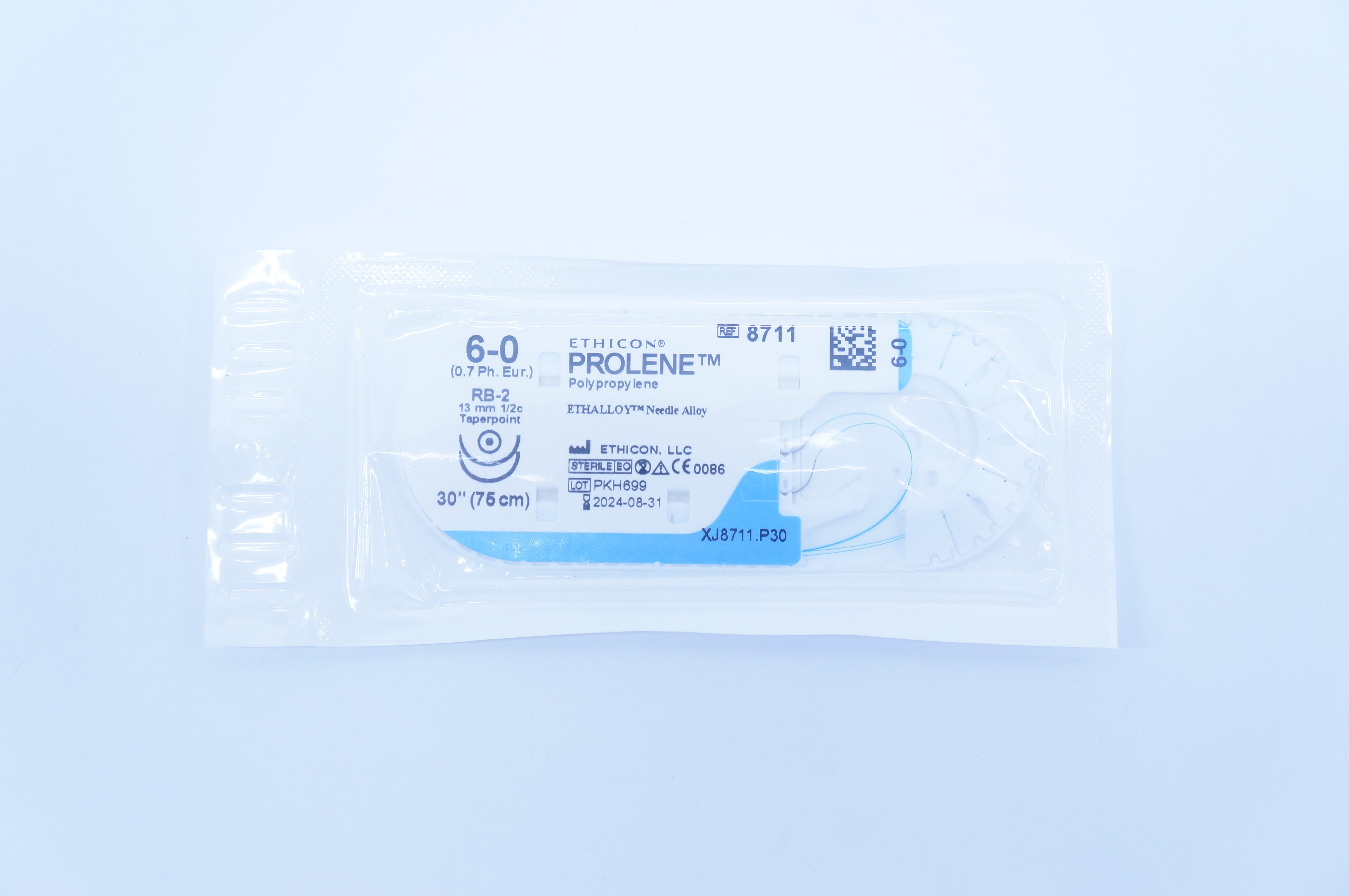 Ethicon 8711 6-0 PROLENE, RB-2, 13mm 1/2c Taper, 30inch