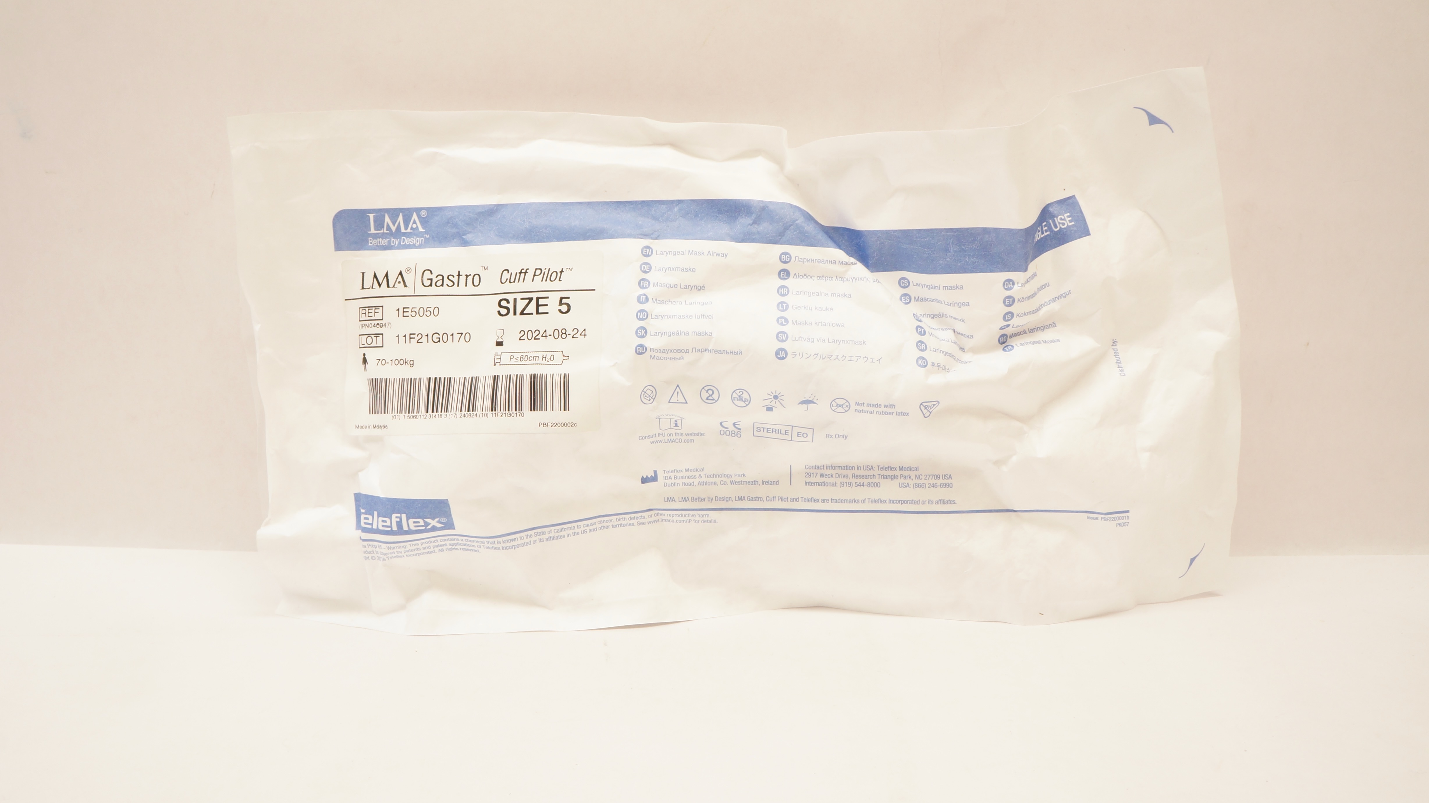 Teleflex 1E5050 LMA Gastro Cuff Pilot Size 5