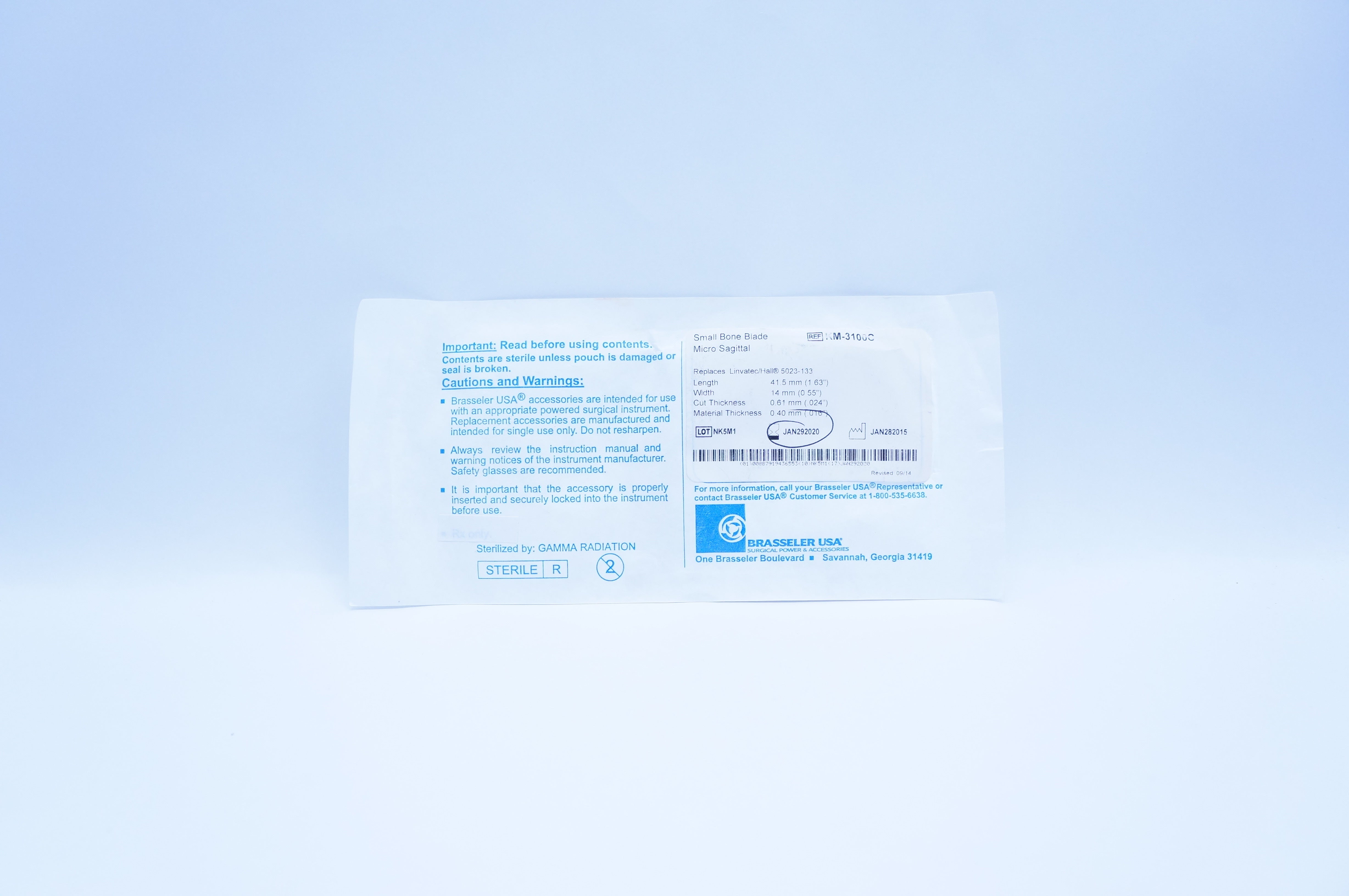 Brasseler KM-3100C Small Bone Blade Micro Sagittal 1.63 x 0.55inch (x)