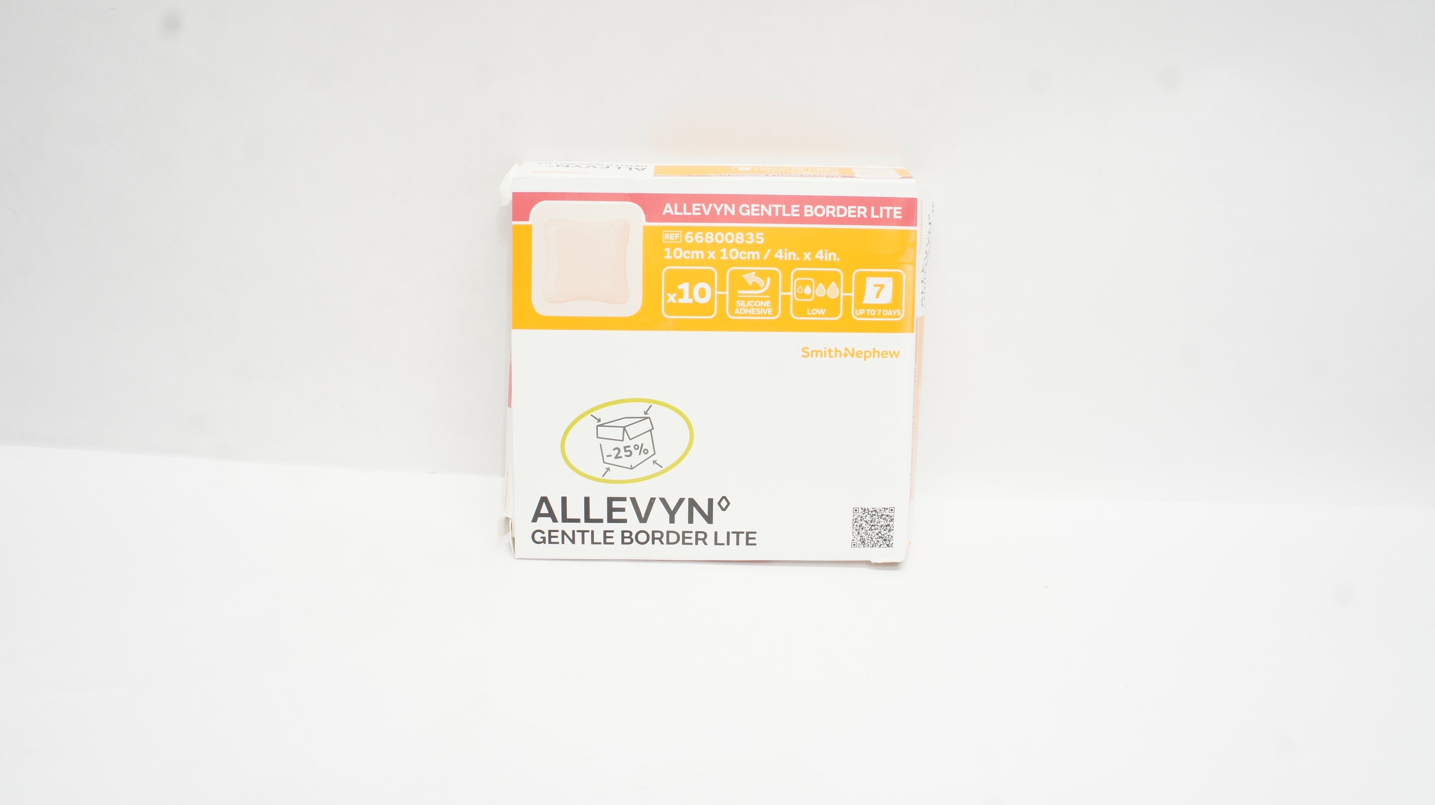 Smith&Nephew 66800835 Allevyn Gentle Border Lite 4inch x 4inch - Box of 5