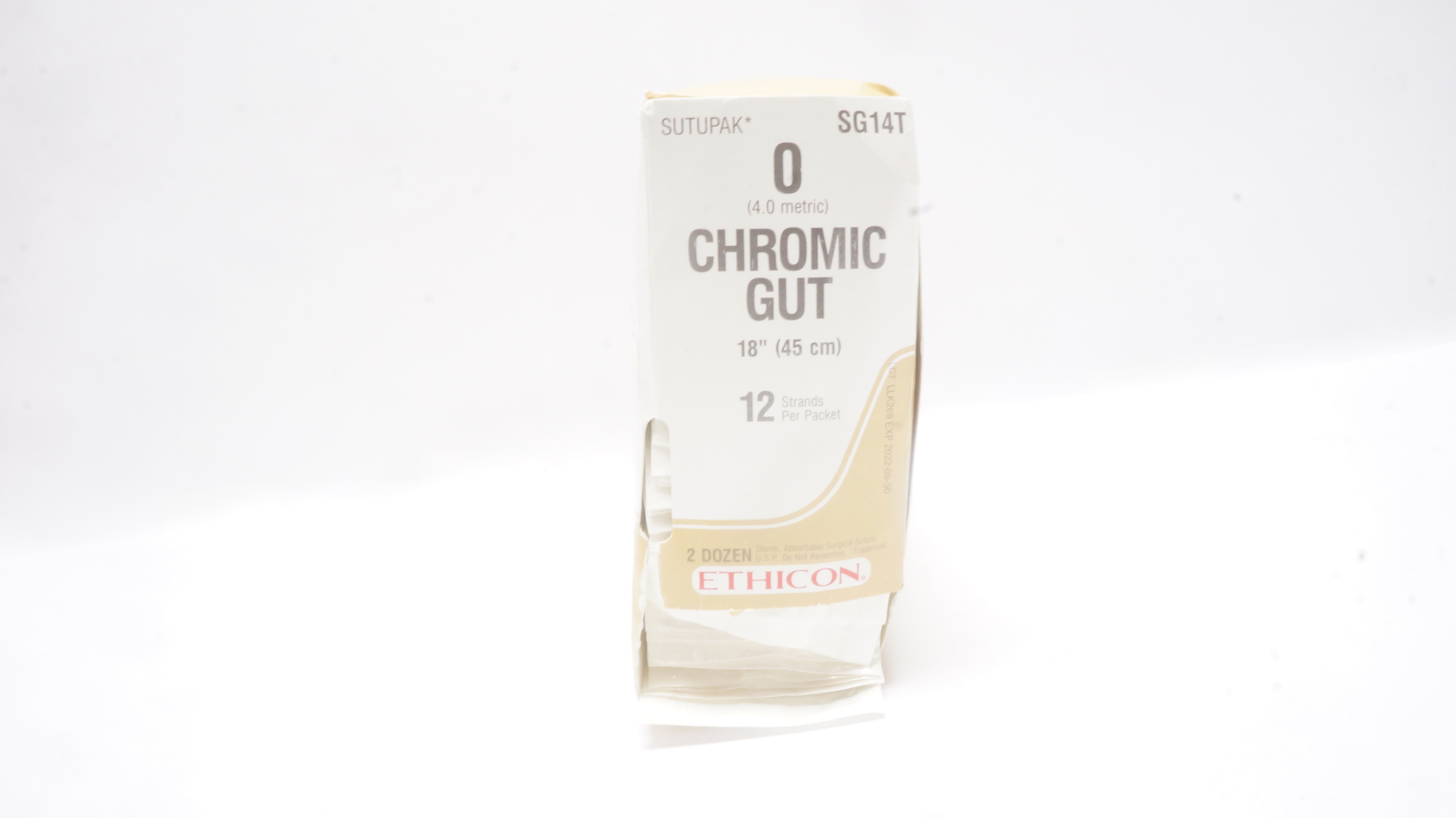 Ethicon SG14T 0 Chromic Gut, 12 x 18inch - Pack of 24