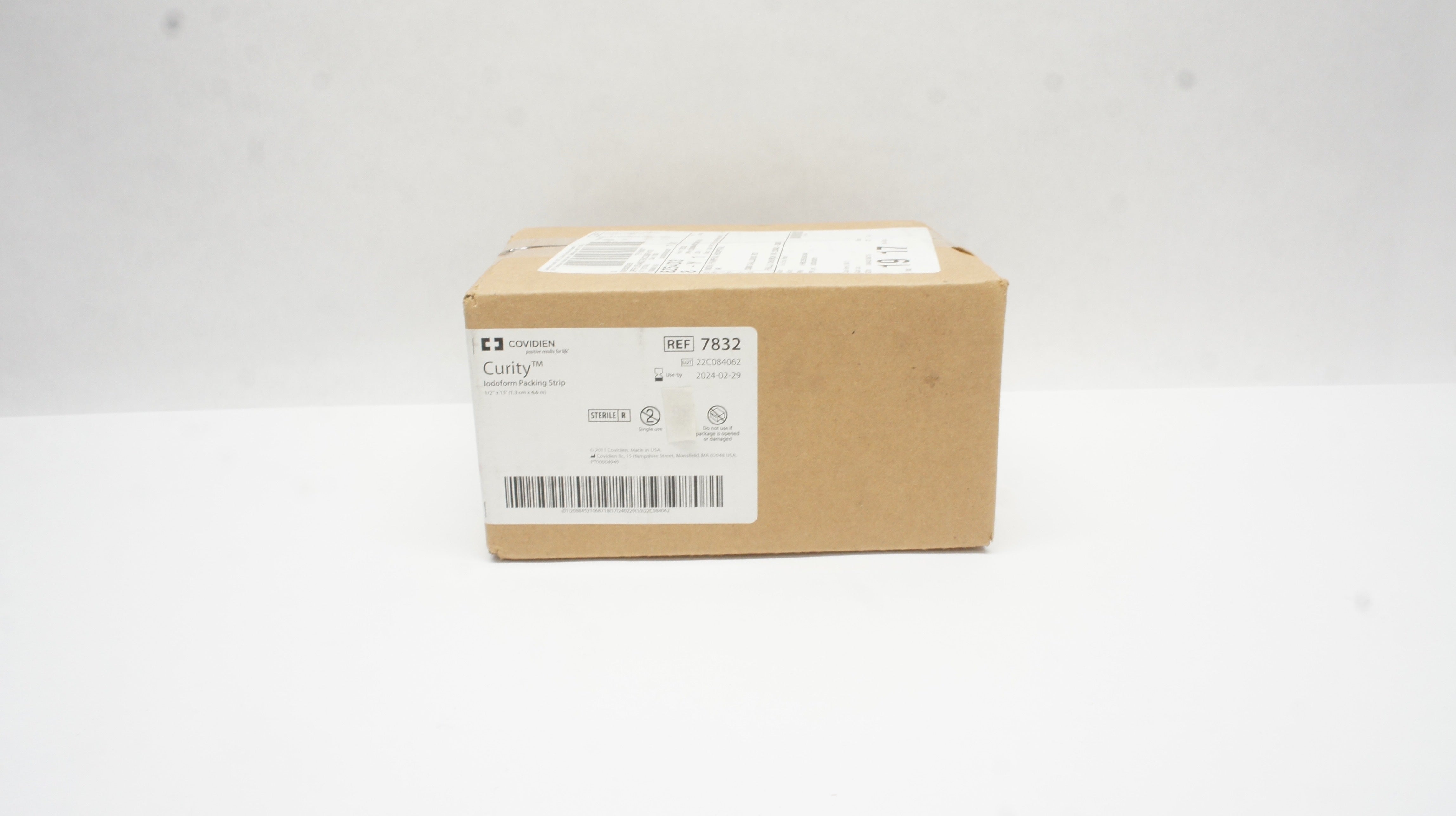 Covidien 7832 Curity Iodoform Packing Strip 1/2inch x 15Ft - Box of 12