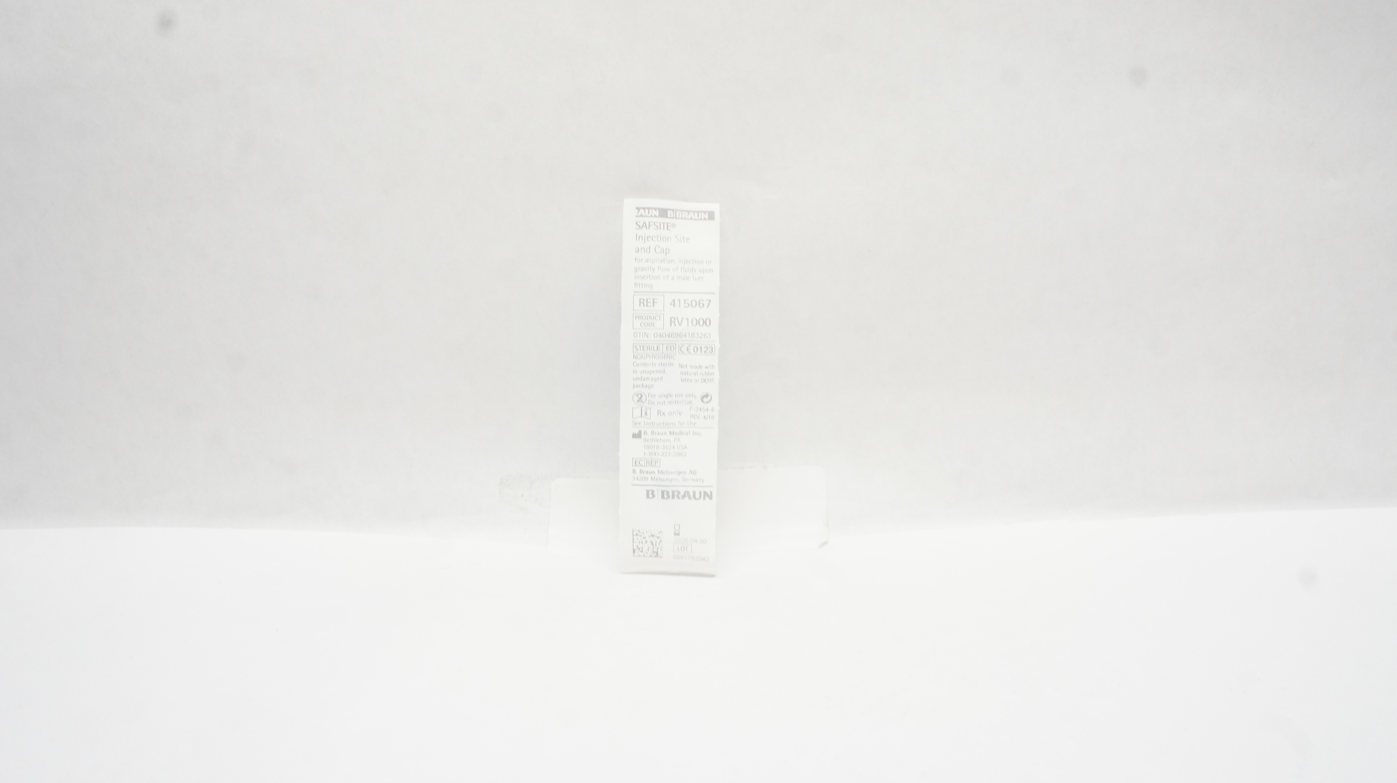 Braun 415067 Safsite Injection Site and Cap