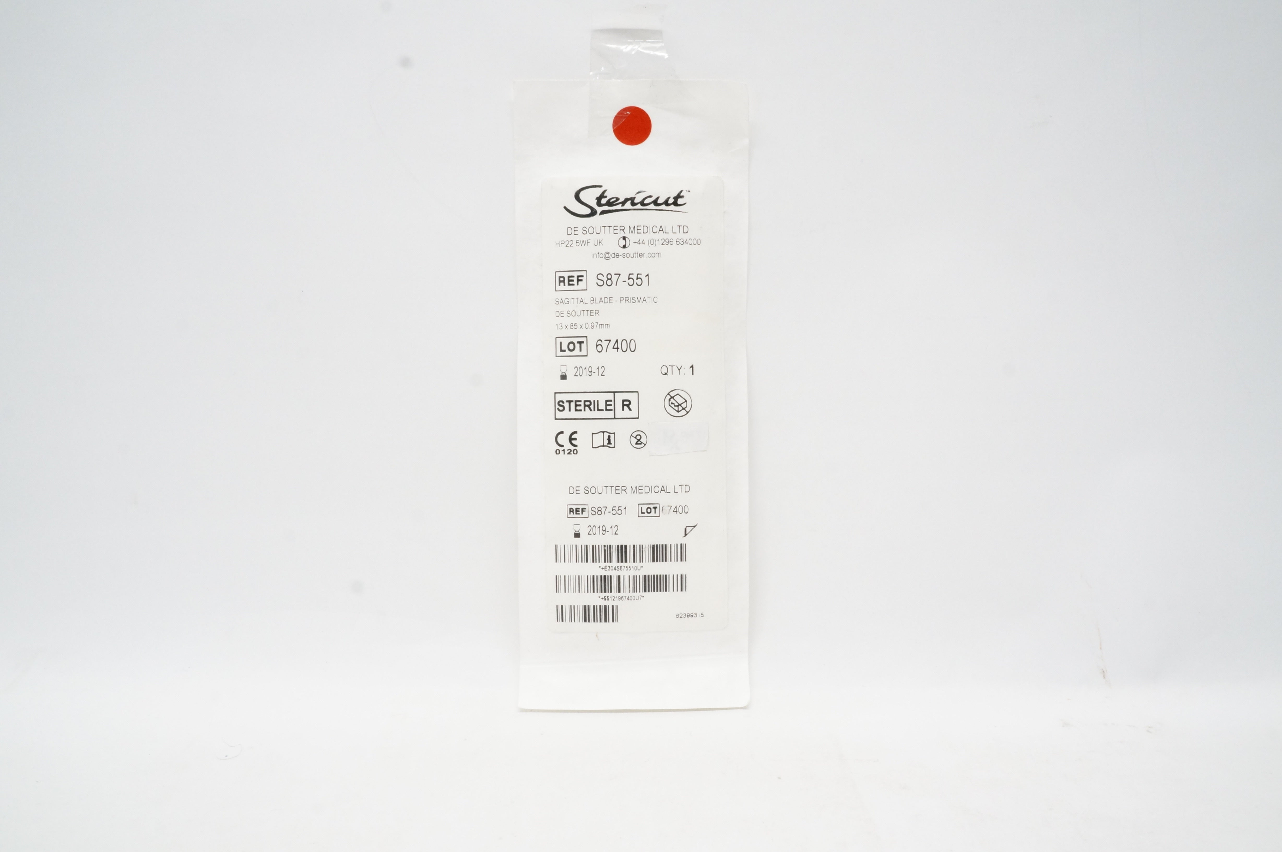 De Soutter Medical S87-551 Stericut Sagittal Blade Prismatic (x)