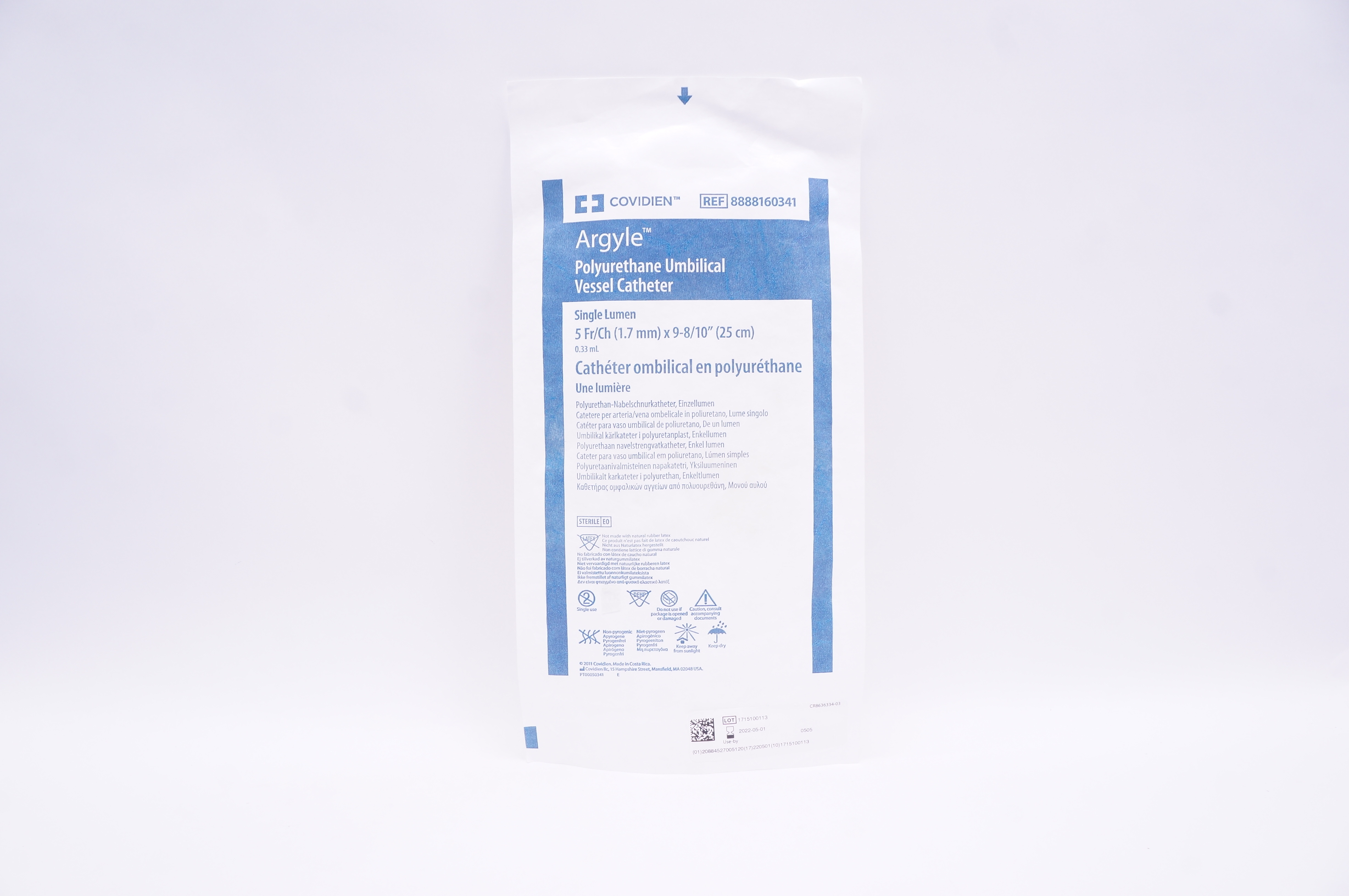 Covidien 8888160341 Argyle Polyurethane Umbilical Vessel Cath. 5Fr. x 9-8/10inch