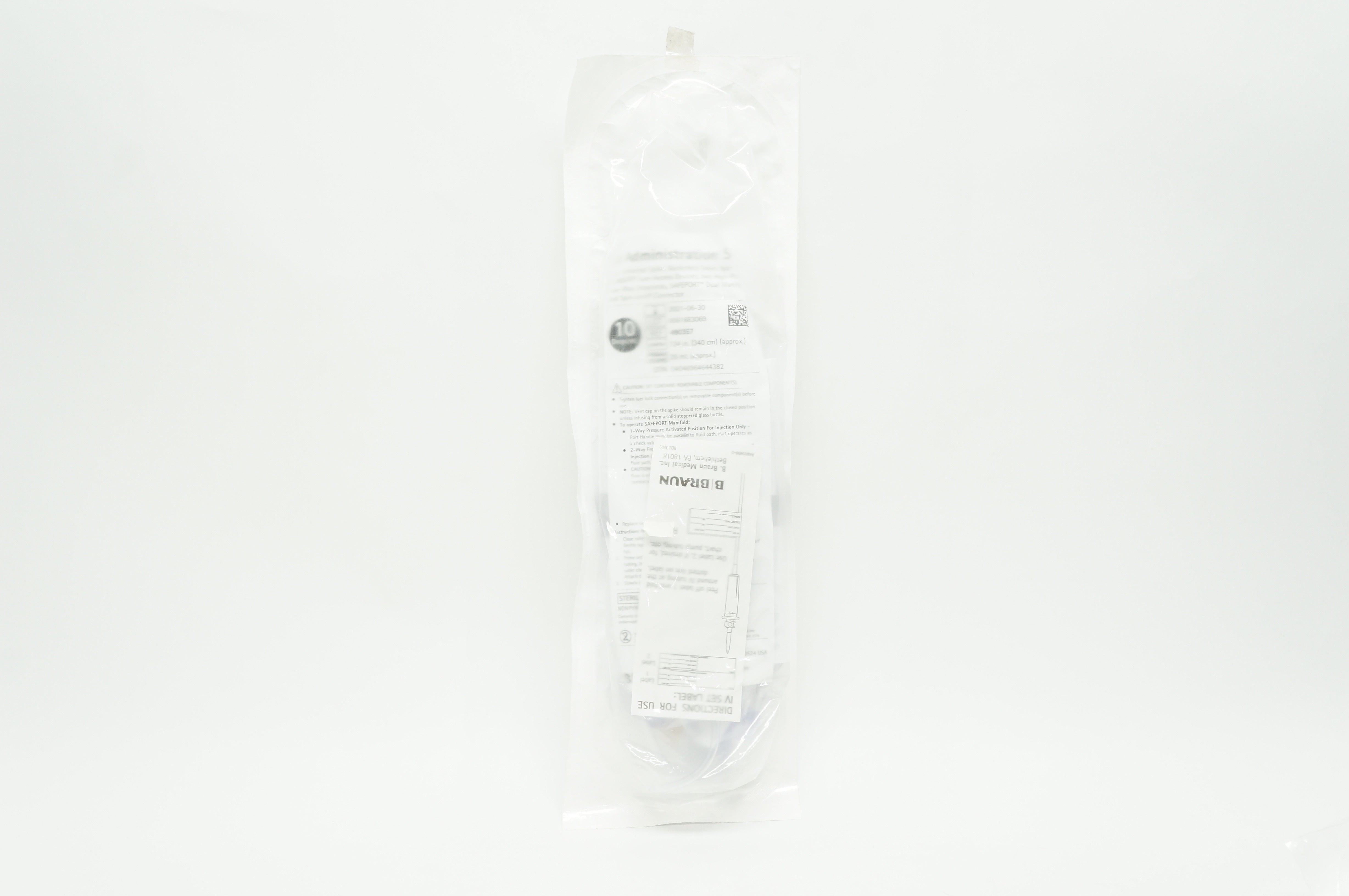 B.Braun 490357 IV Administration Set, 10 Drops/mL, Volume 26mL, Length 134in. (x)