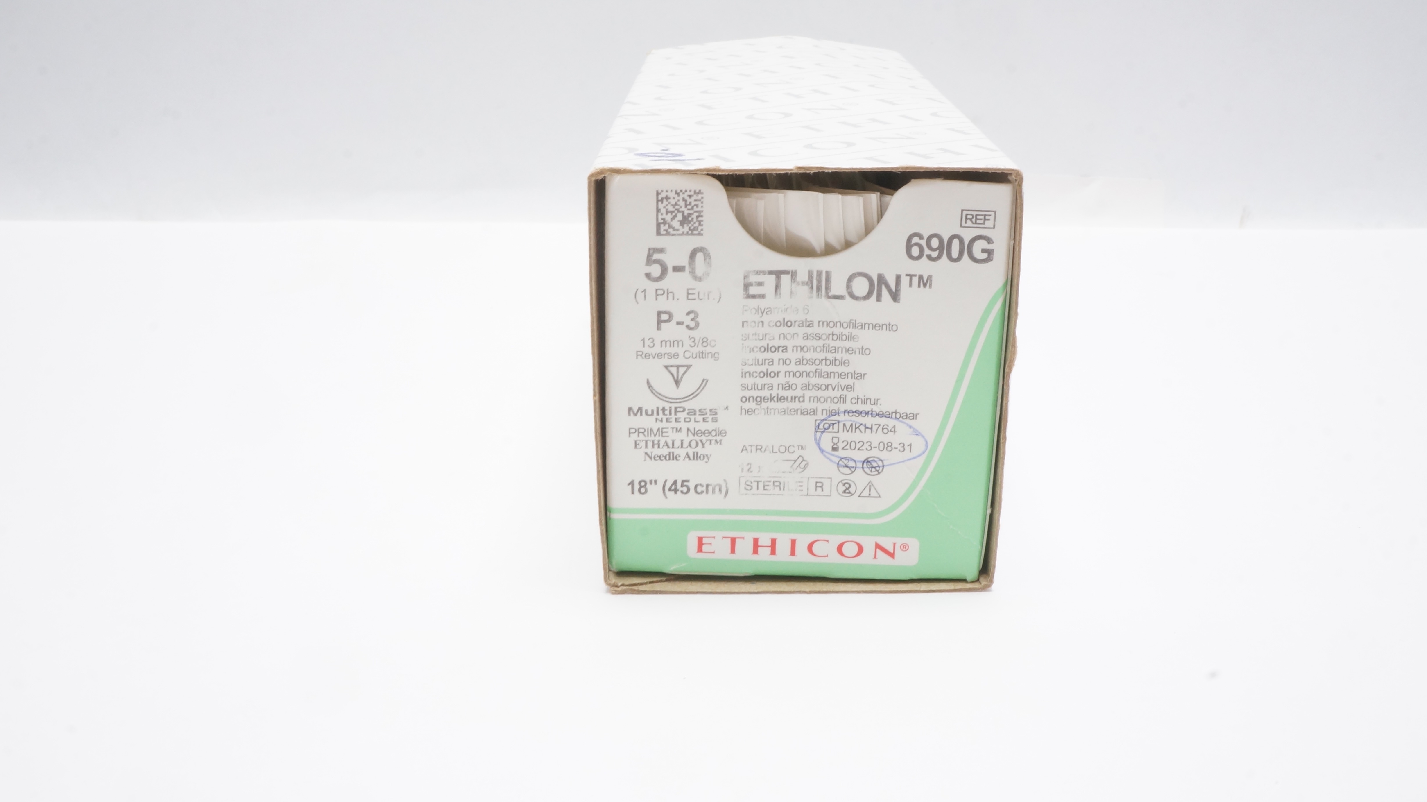 Ethicon 690G 5-0 ETHILON, P-3, 13mm 3/8c, 18inch Stre. (x) - Box of 10