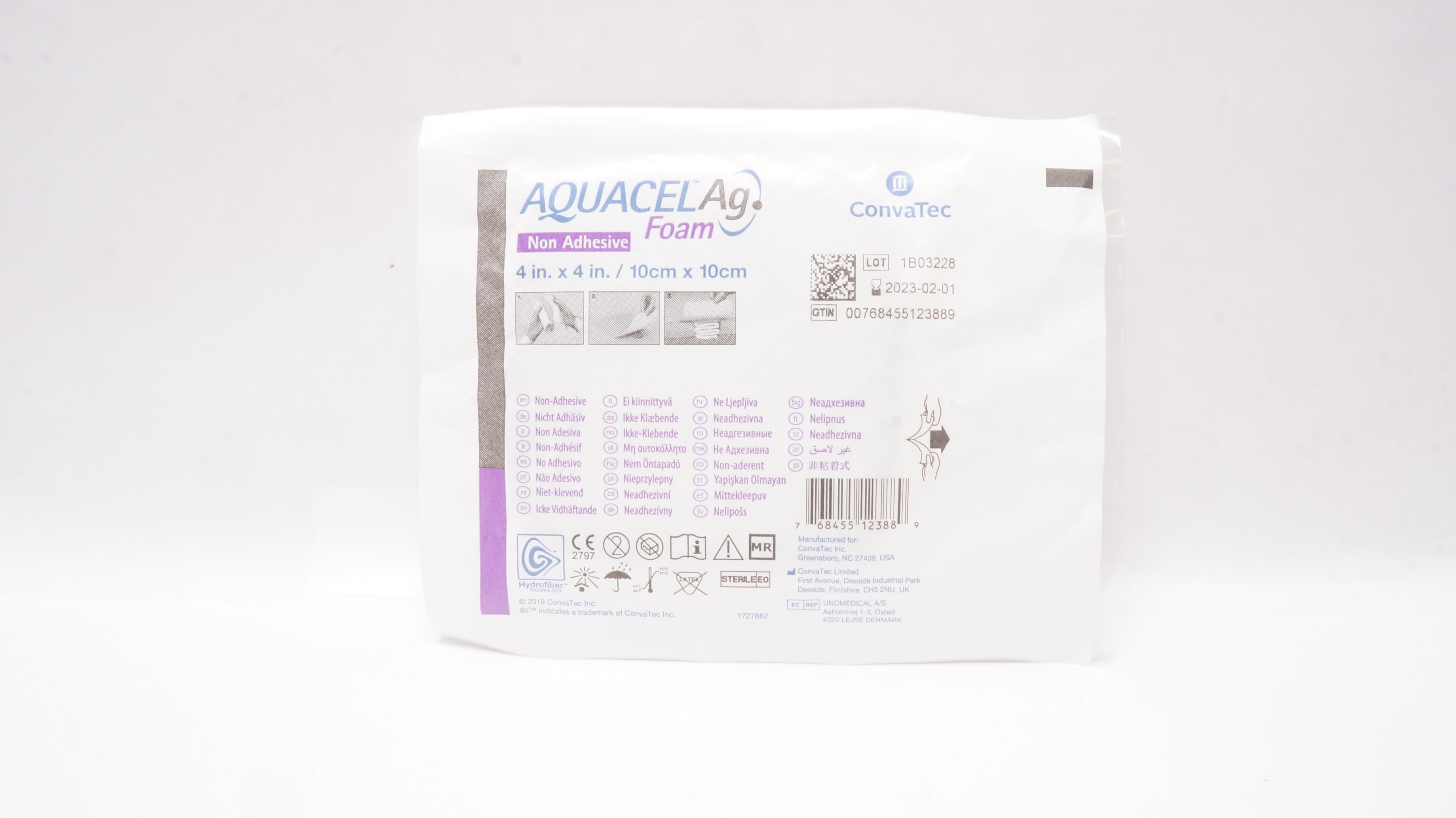 ConvaTec Aquacel Ag Foam Non Adhesive Dressing 4inch x 4inch (x)