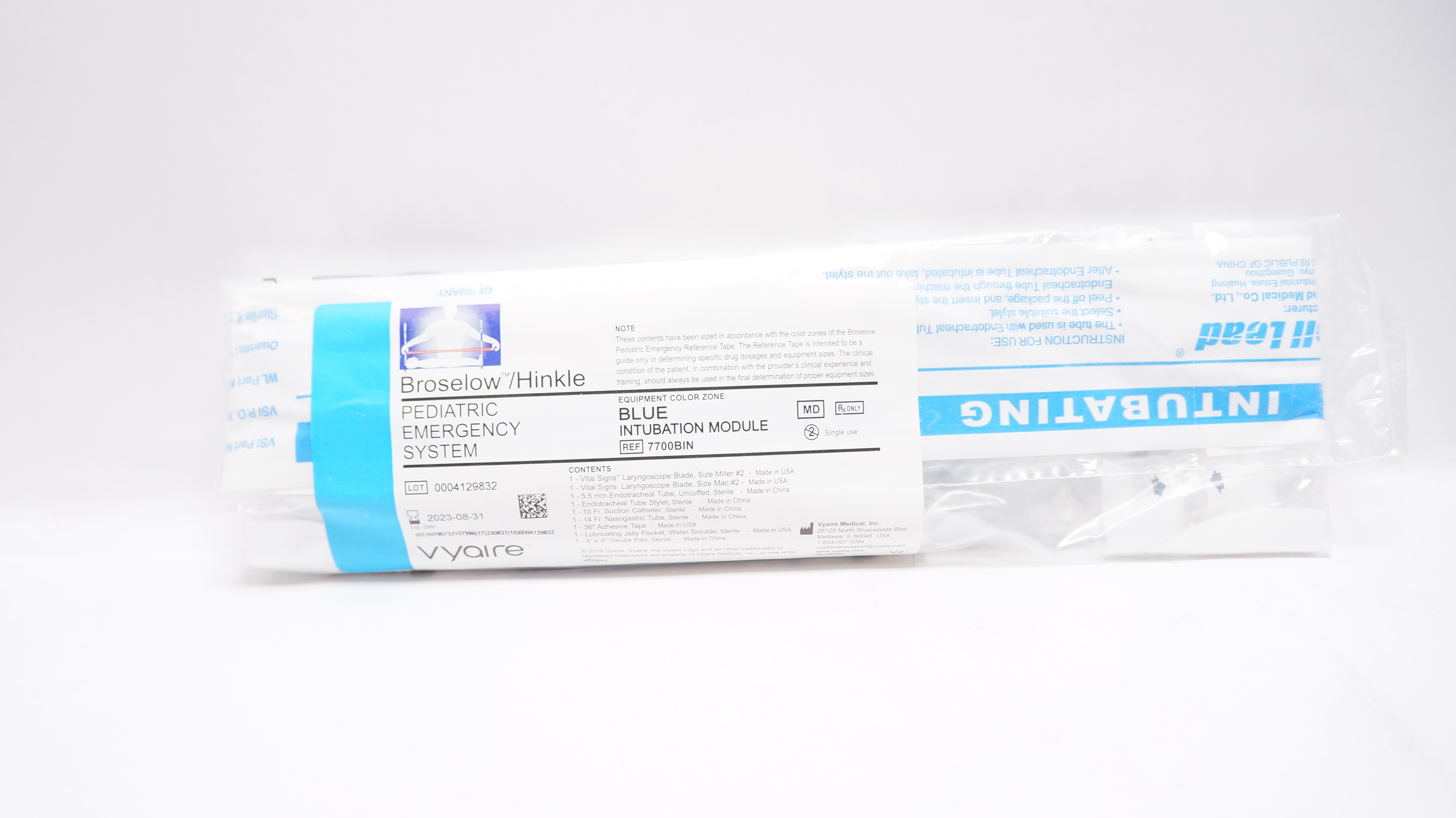 Vyaire 7700BIN Broselow/Hinkle Pediatric Intubation Module Blue (x)