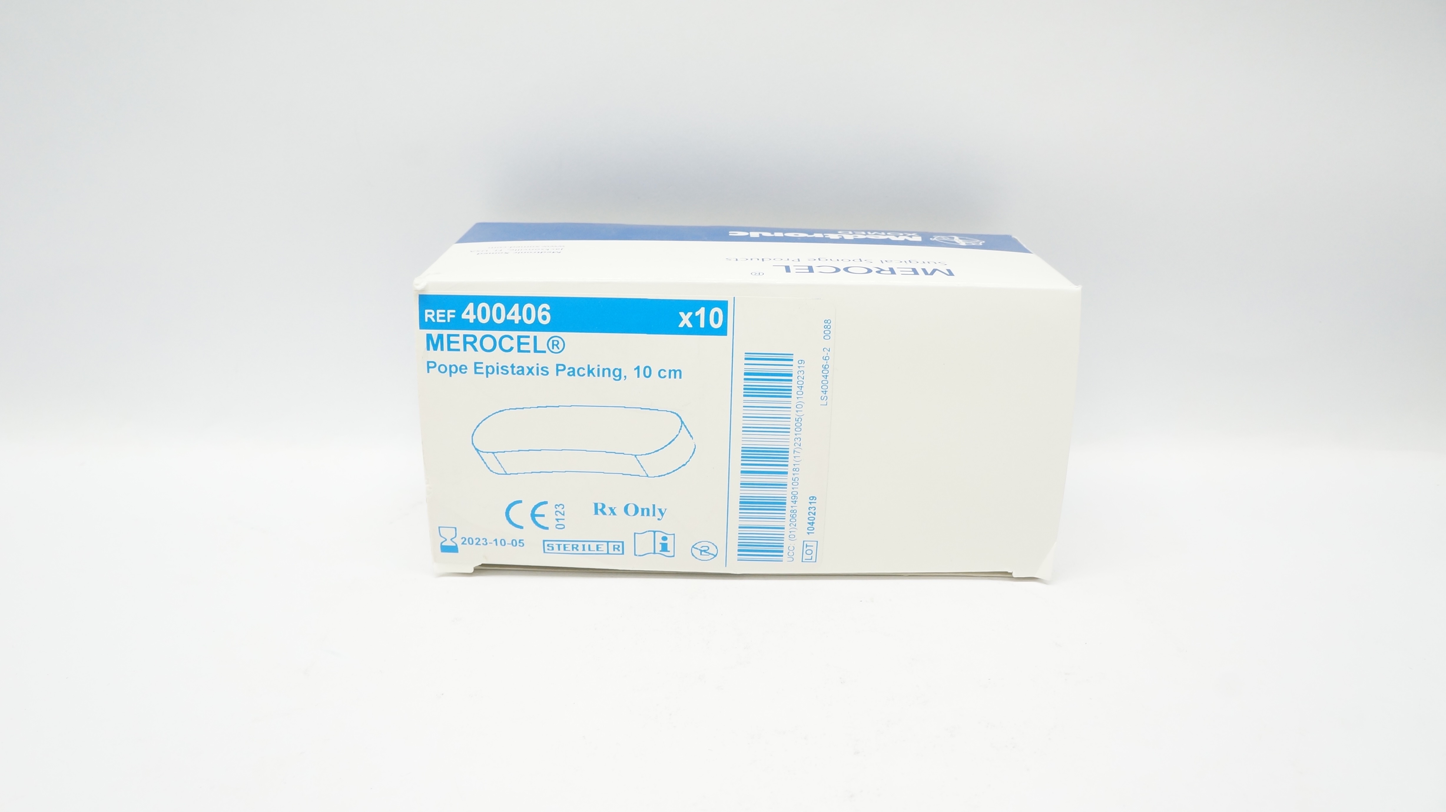 Medtronic 400406 MEROCEL Pope Epistaxis Packing, 10cm (x) - Box of 6