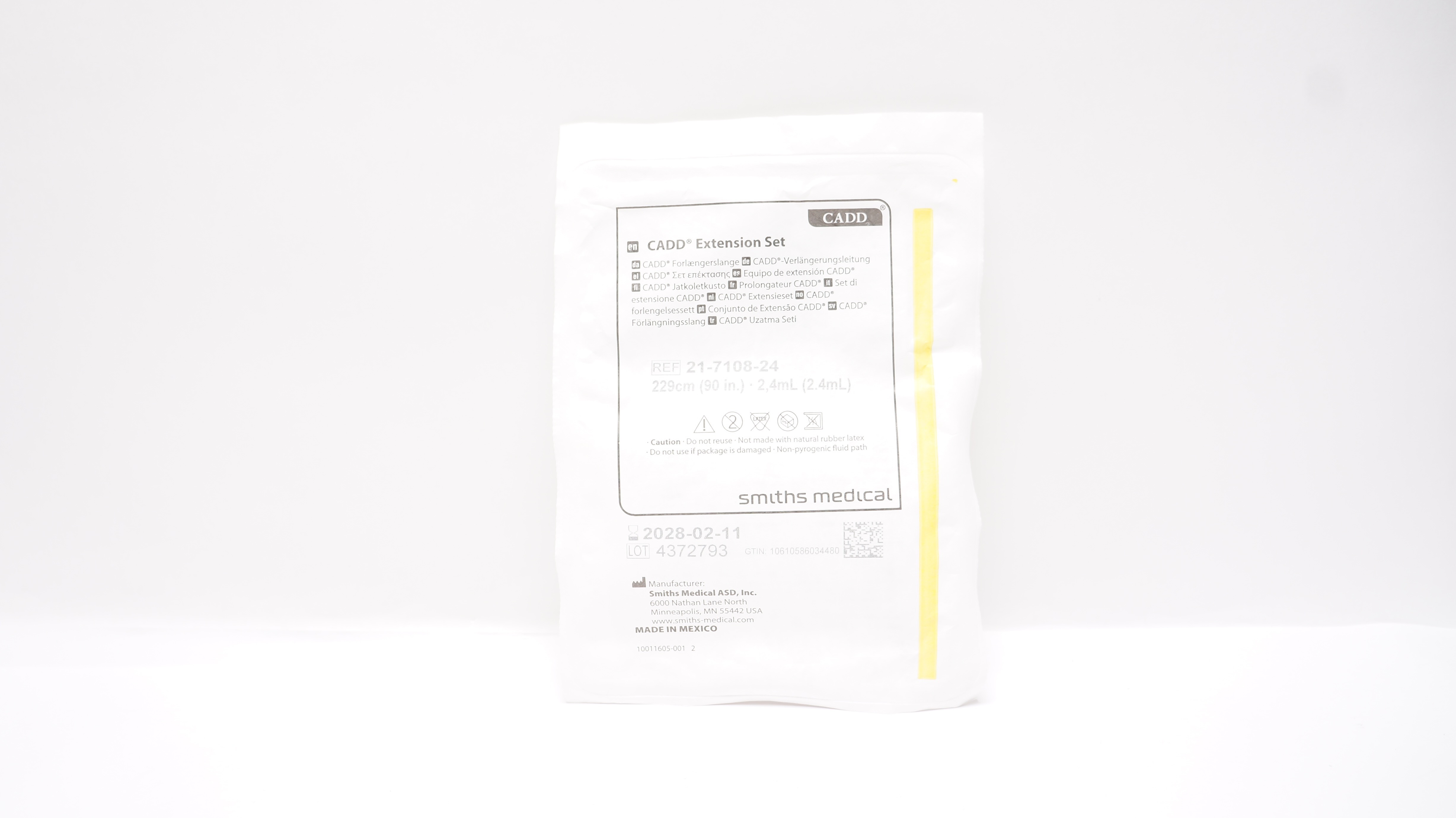 Smiths Medical 21-7108-24 CADD Extension Set 2.4ml x 90inch