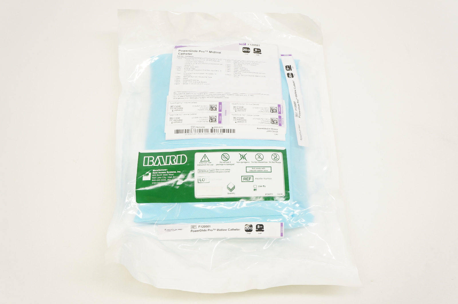 Bard F120081 Power Glide Pro Midline Cath. 20G x 8cm (x)