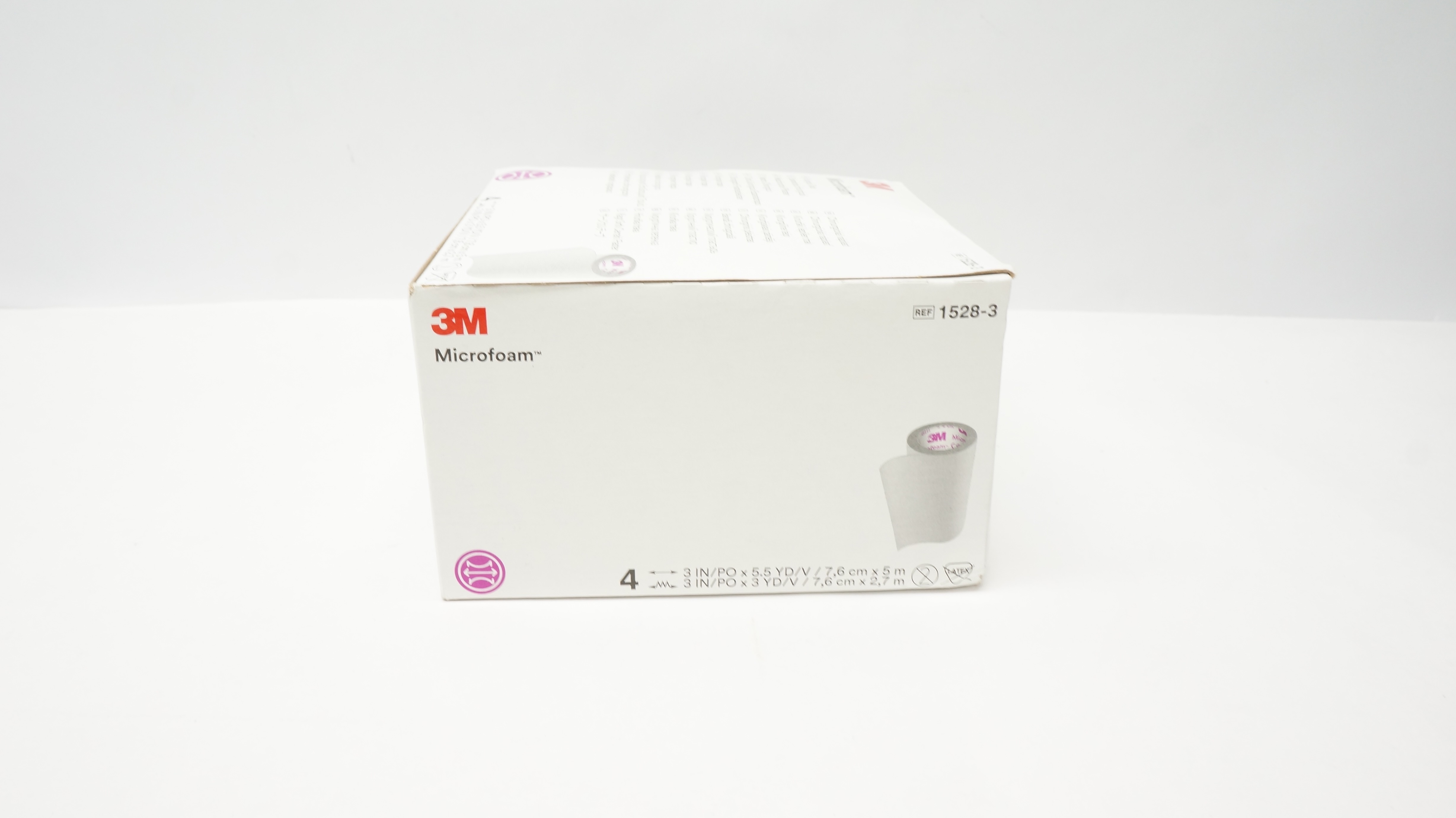 3M 1528-3 Microfoam Surgical Tape 3inch x 3yd. 3inch x 5.5yd - Box of 4