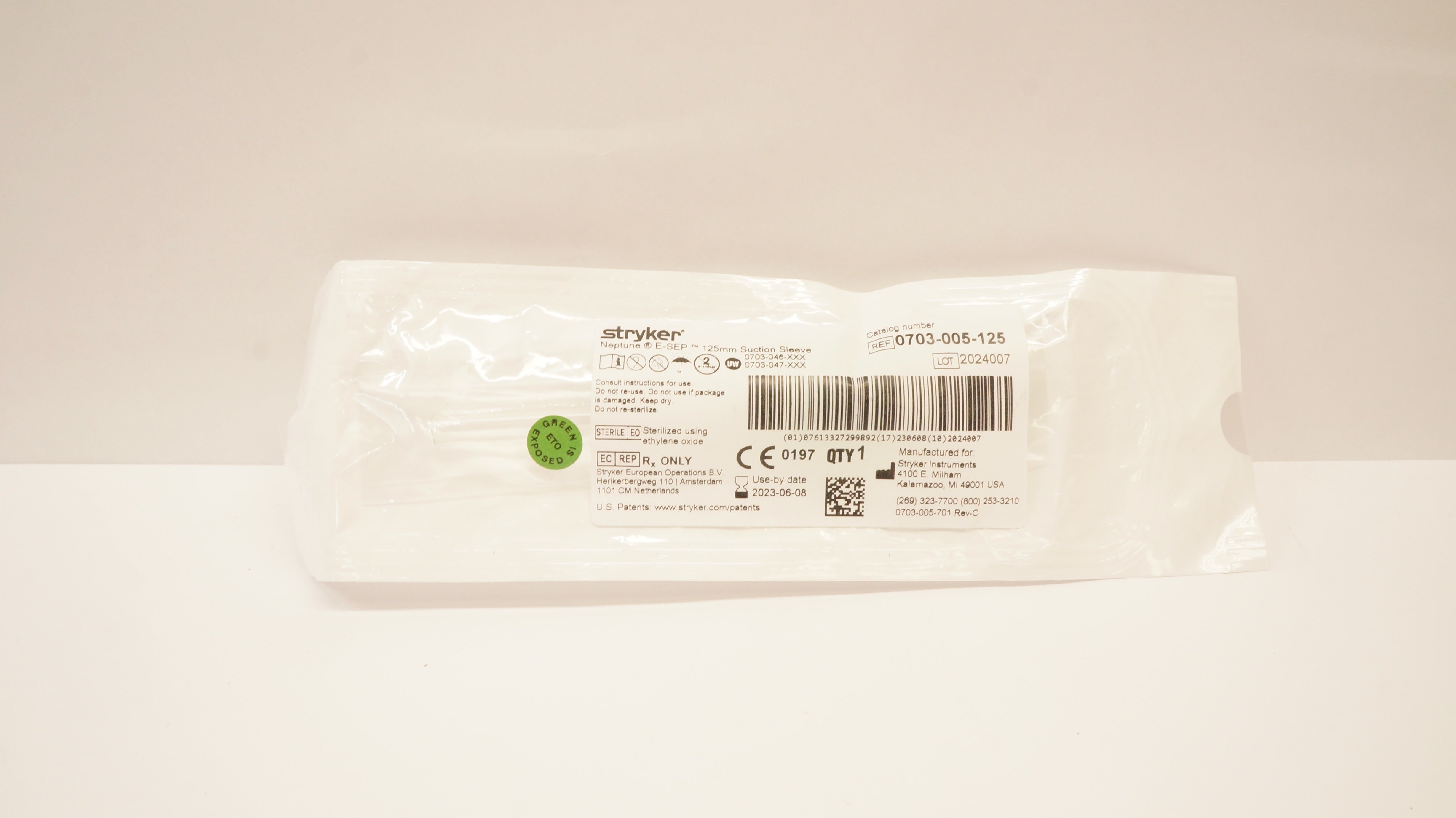 Stryker 0703-005-125 Neptune E-Sep 125mm Suction Sleeve (x)