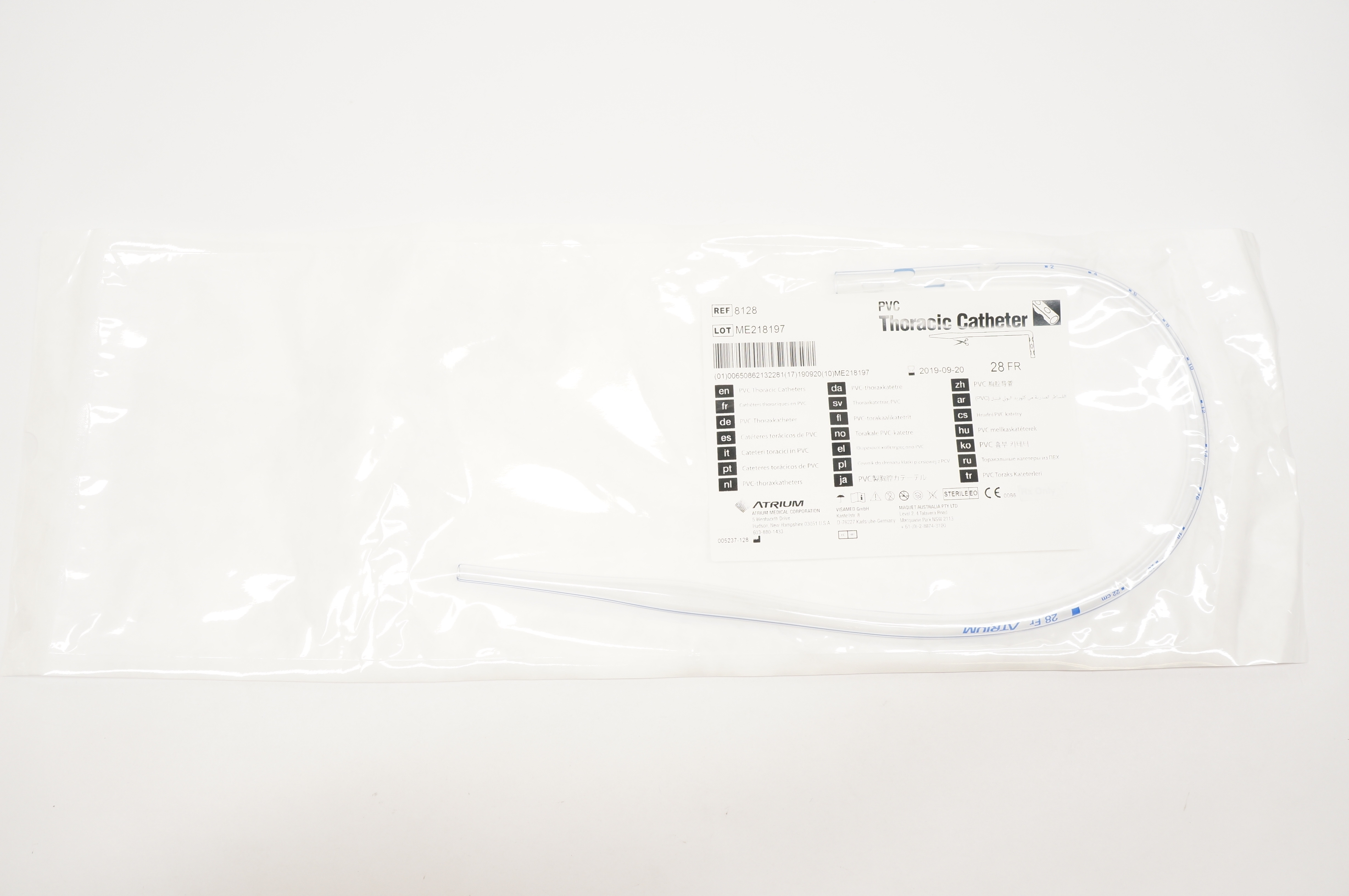 Atrium 8128 PVC Thoracic Cath. 28Fr (x)