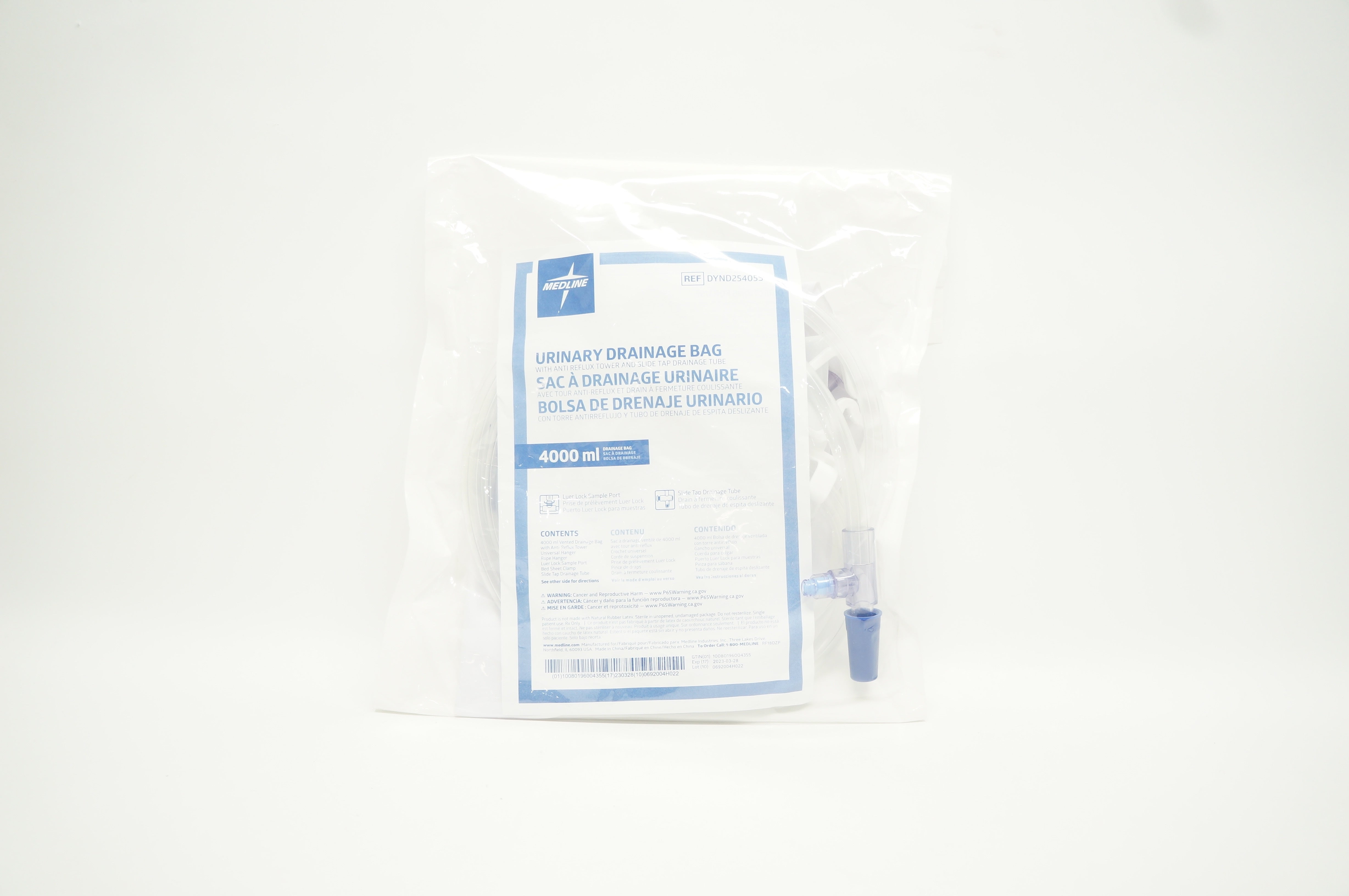 Medline DYND25405S Urinary Drainage Bag 4000mL