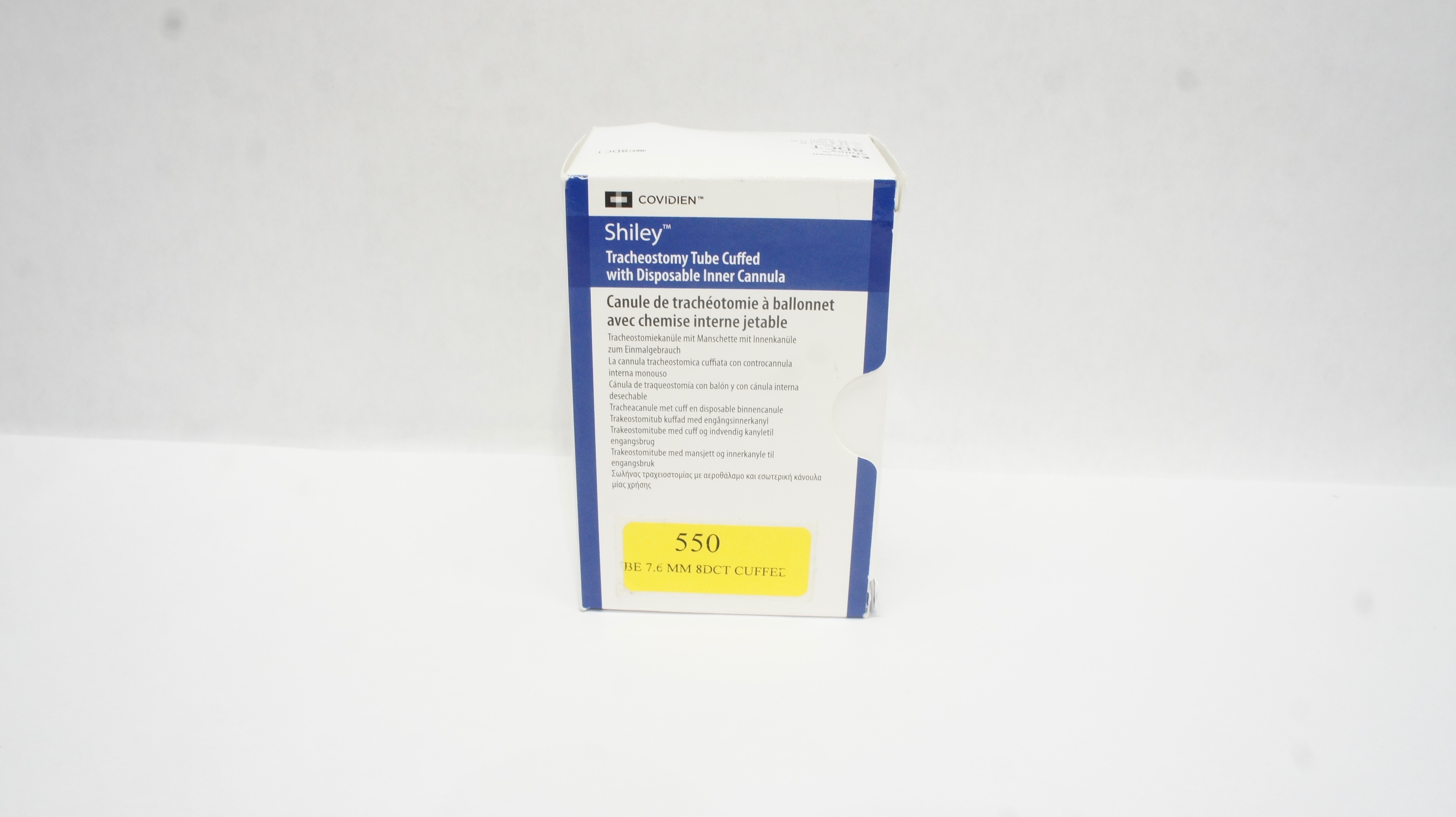 Covidien 8DCT Shiley Tracheostomy Tube Cuffed 7.6 ID x 12.2 OD x 27.0mm x 79mm
