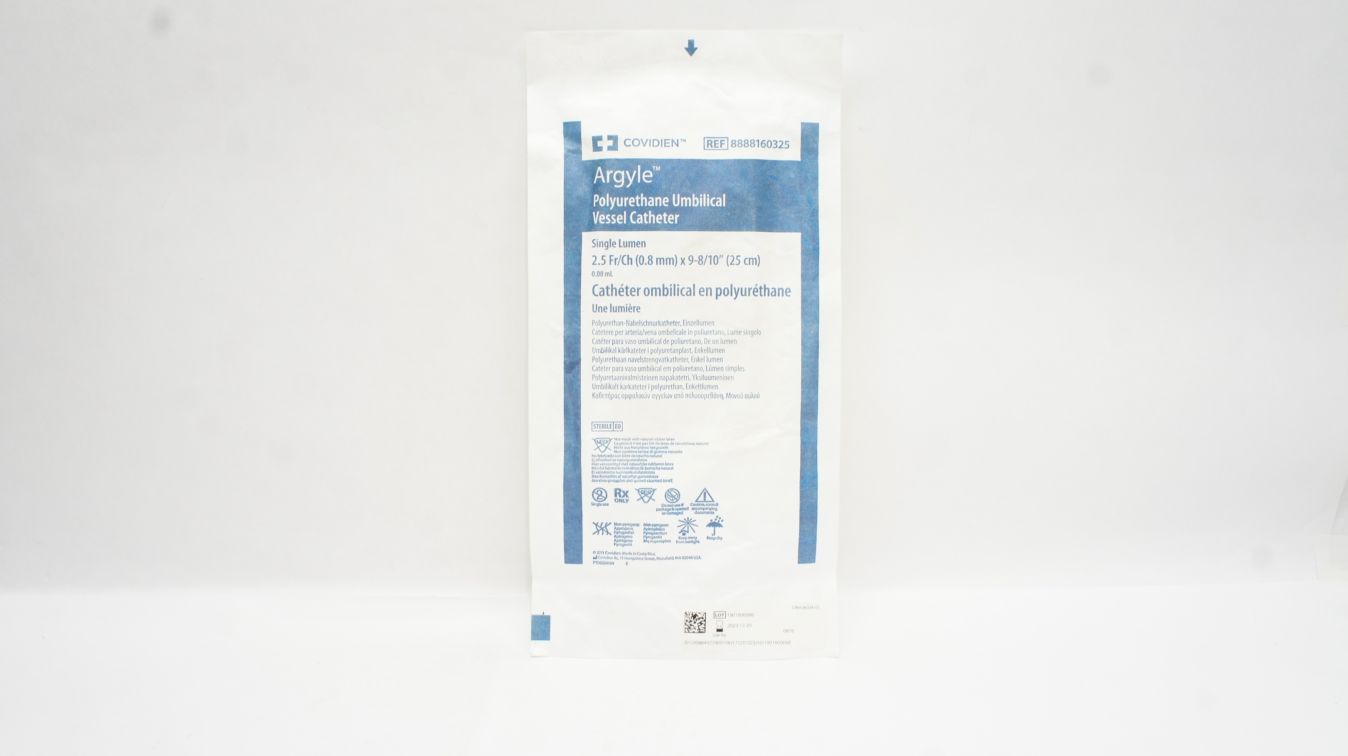 Covidien 8888160325 Argyle PU Umbilical Vessel Cath. 2.5Fr. x 9-8/10in (x)