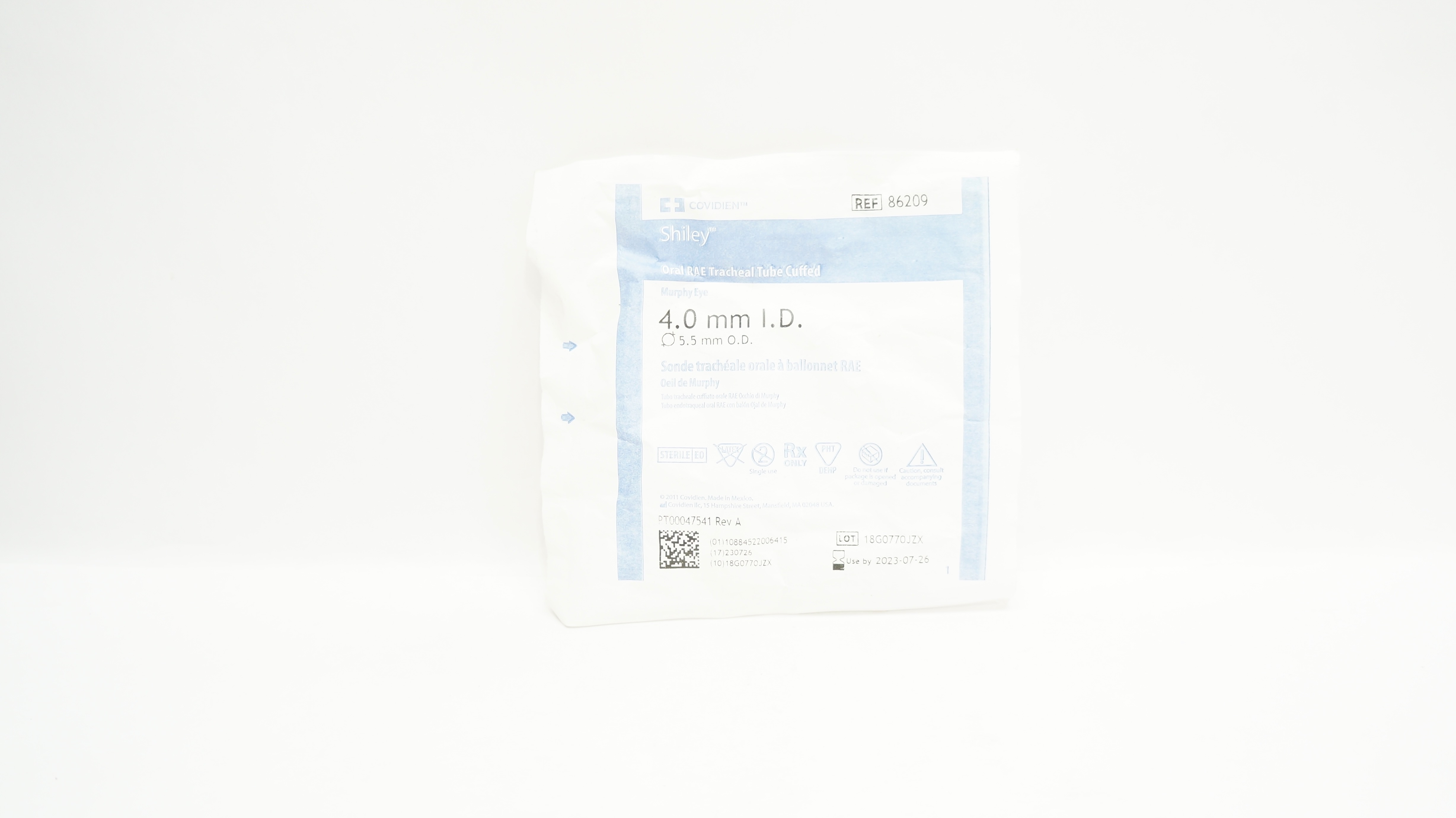Covidien 86209 Shiley Oral RAE Tracheal Tube Cuffed 4.0 x 5.5mm (x)