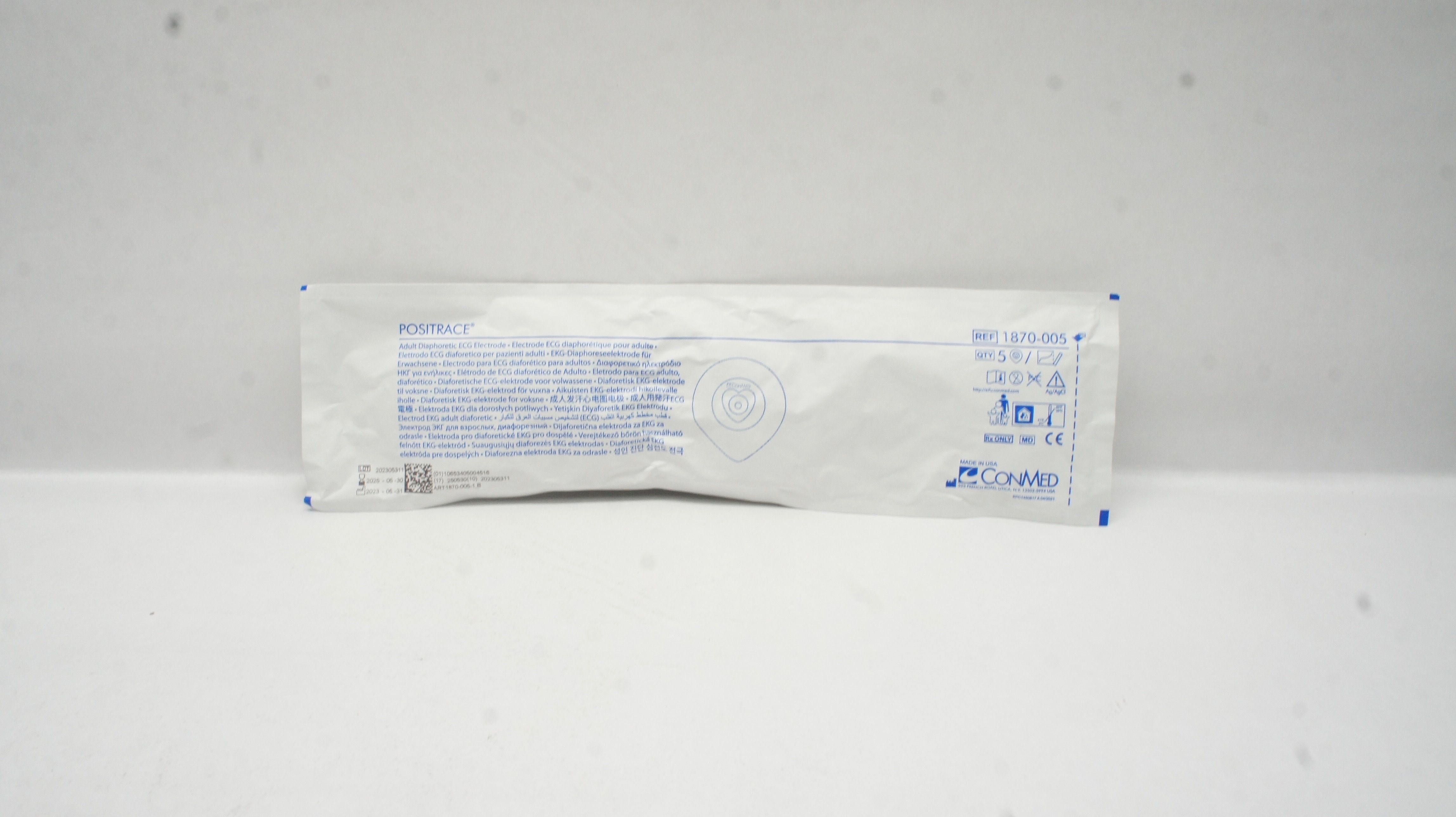 ConMed 1870-005 Positrace Adult Diaphoretic ECG Electrode - Pack of 5
