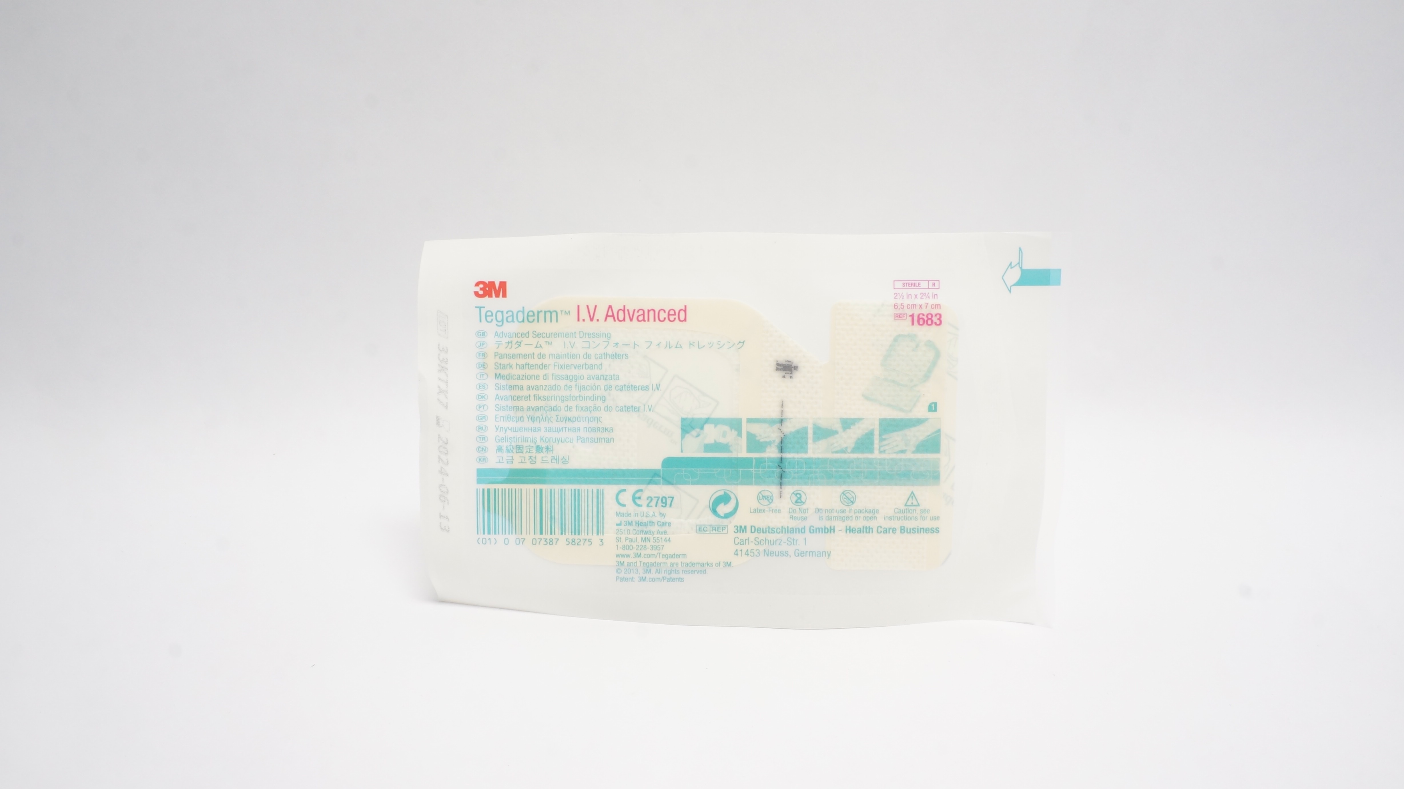 3M 1683 Tegaderm IV Advanced Securement Dressing 2-1/2inch x 2-3/4inch (x)