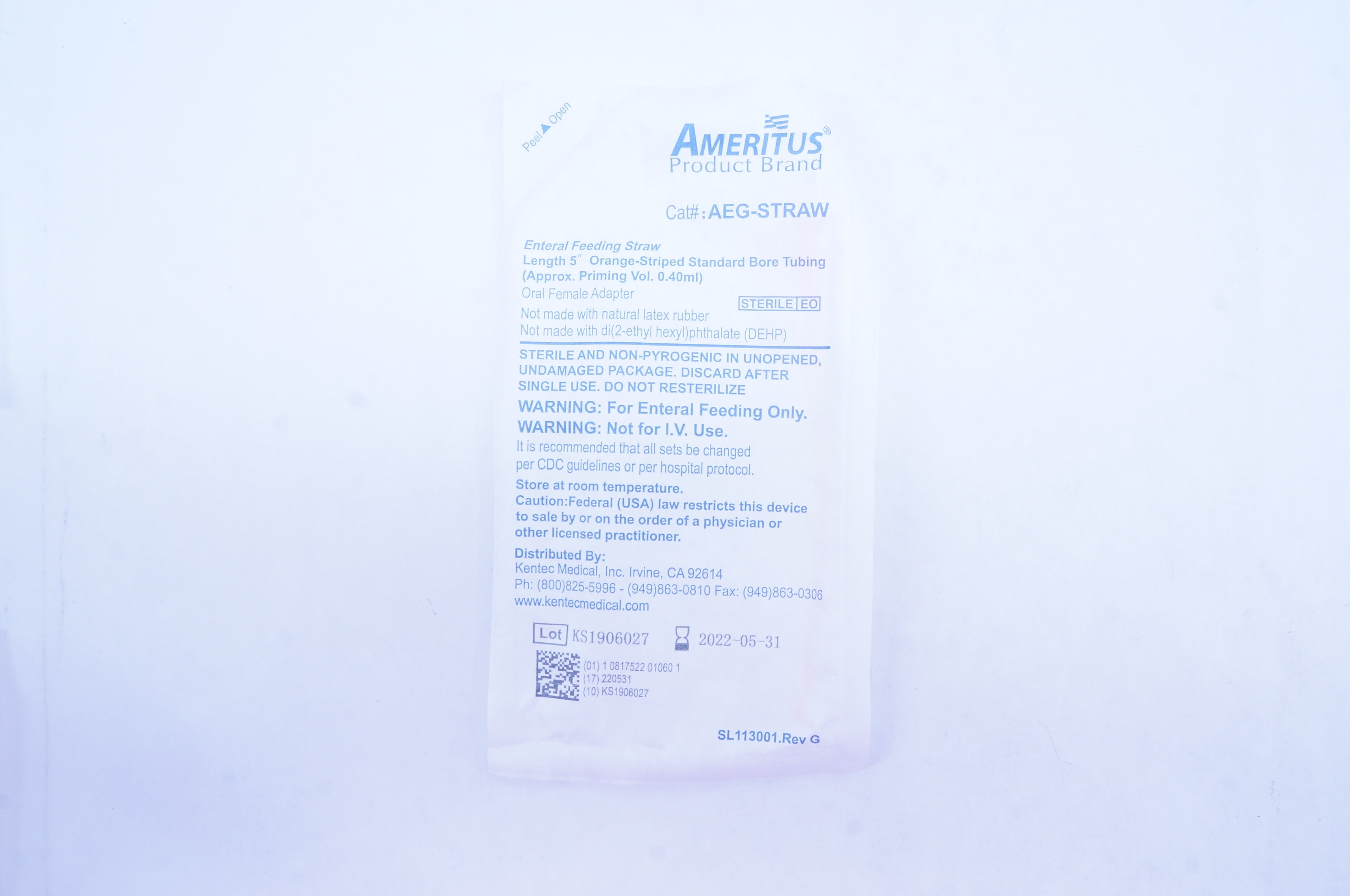 Kentec Medical AEG-STRAW Ameritus Enteral Feeding Straw Length 5inch