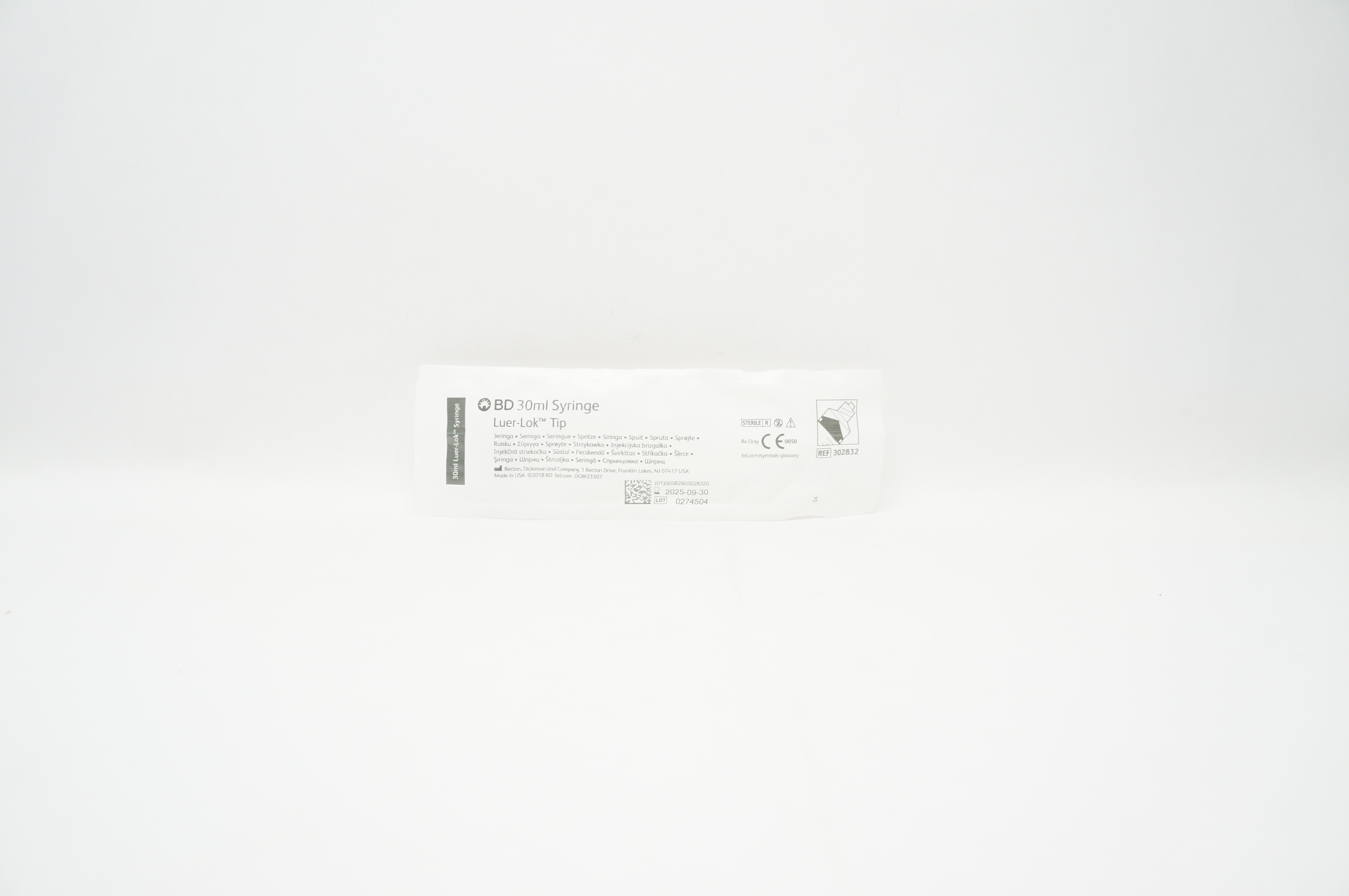 BD 302832 Luer-Lok Tip 30ml Syringe