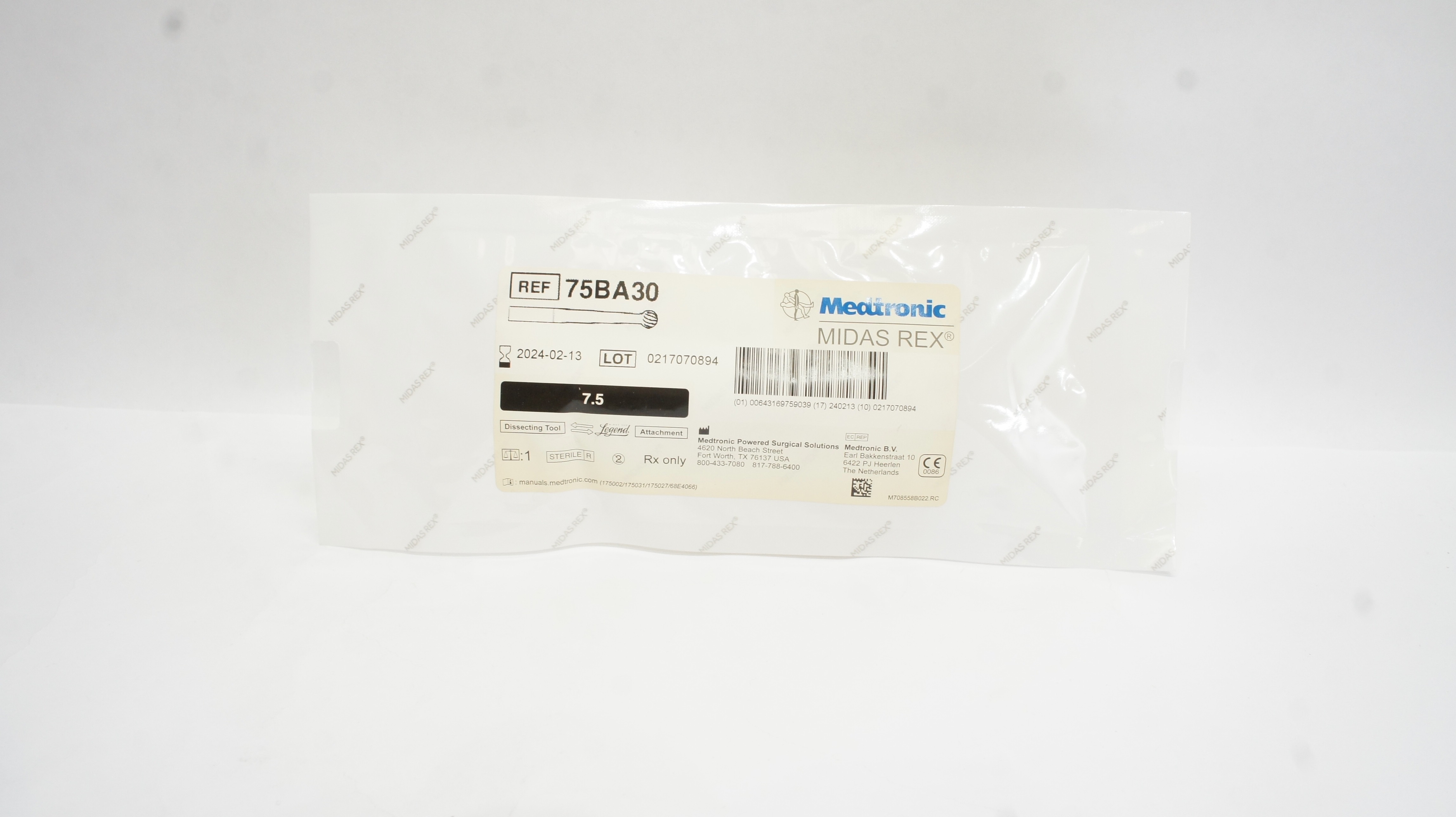 Medtronic 75BA30 Midas Rex, Legend Dissecting Tool 7.5