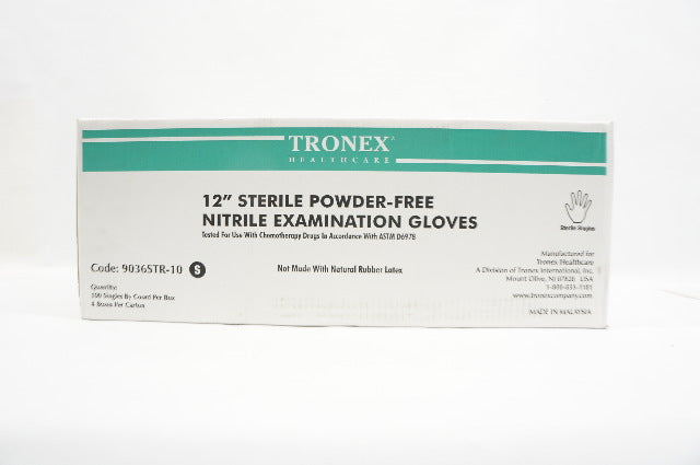 Tronex 9036STR-10 Powder Free Nitrile Examination Gloves Small 12in - Box of 400