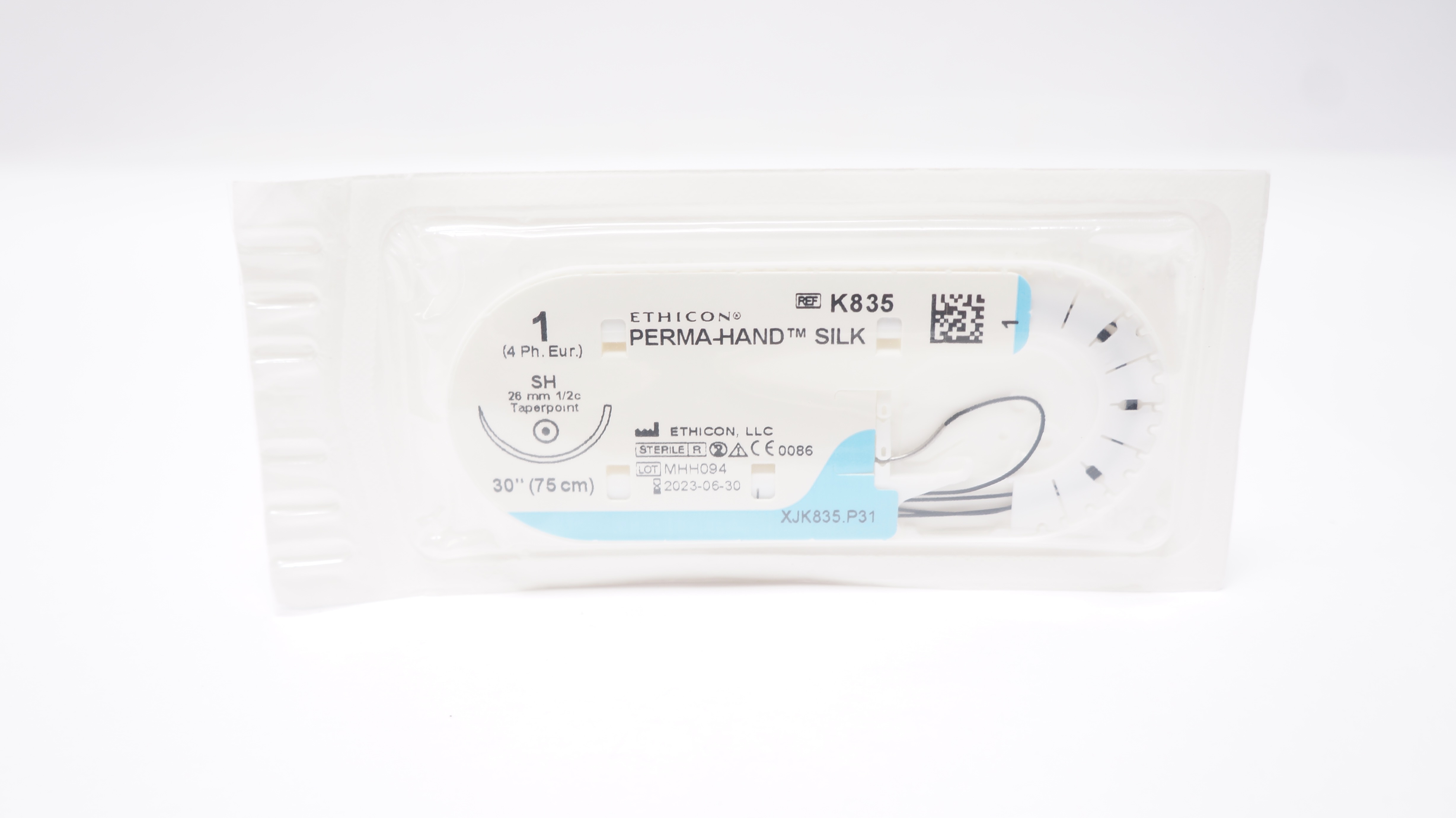 Ethicon K835 1 Perma-Hand Silk Stre SH 26mm 1/2c Taper, 30inch (x)