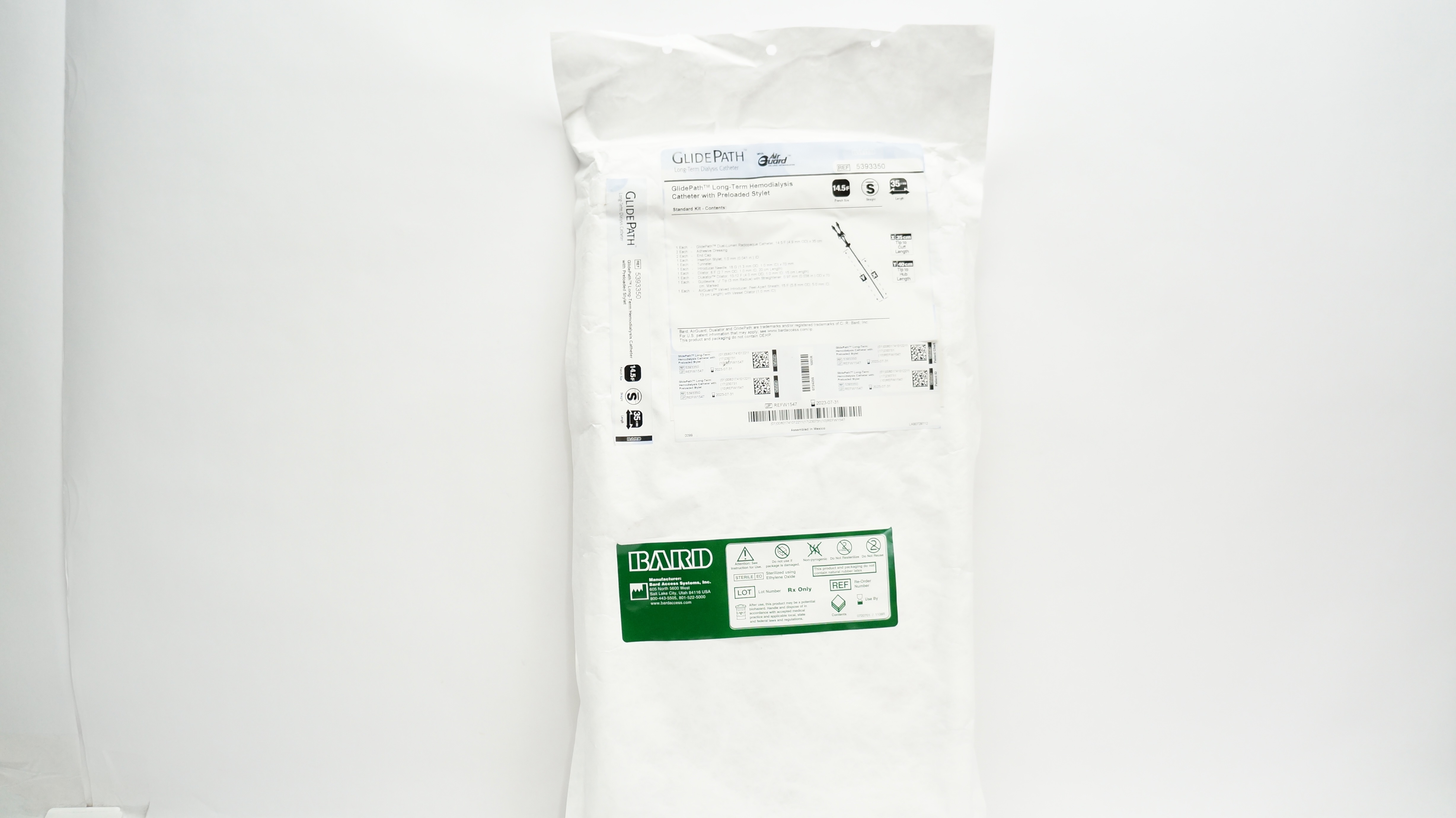 Bard 5393350 GlidePath AirGuard Long-Term Hemodialysis Cath. 14.5F x 35cm (x)