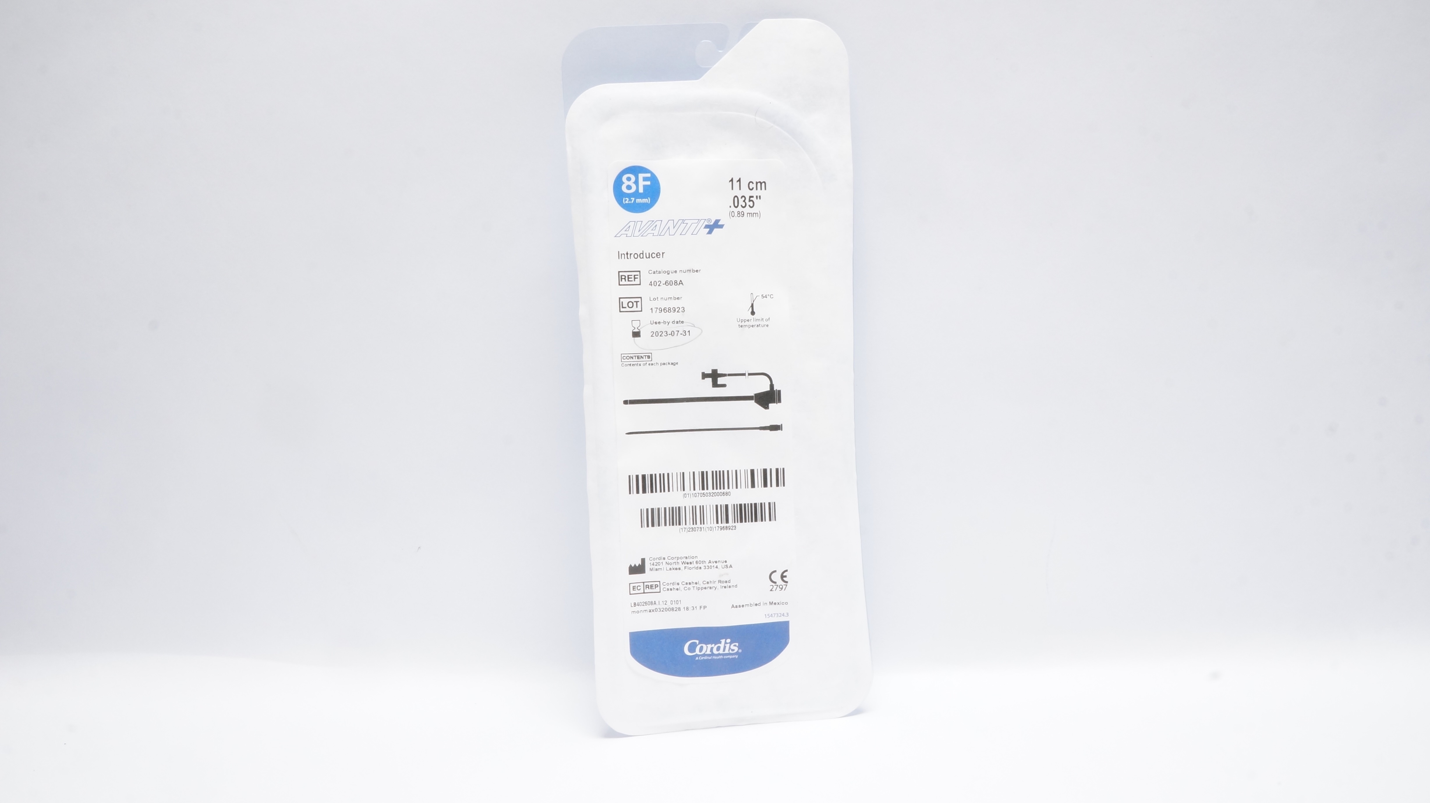 Cordis 402-608A AVANTI+ Introducer, 8F x 11cm x .035inch (x)
