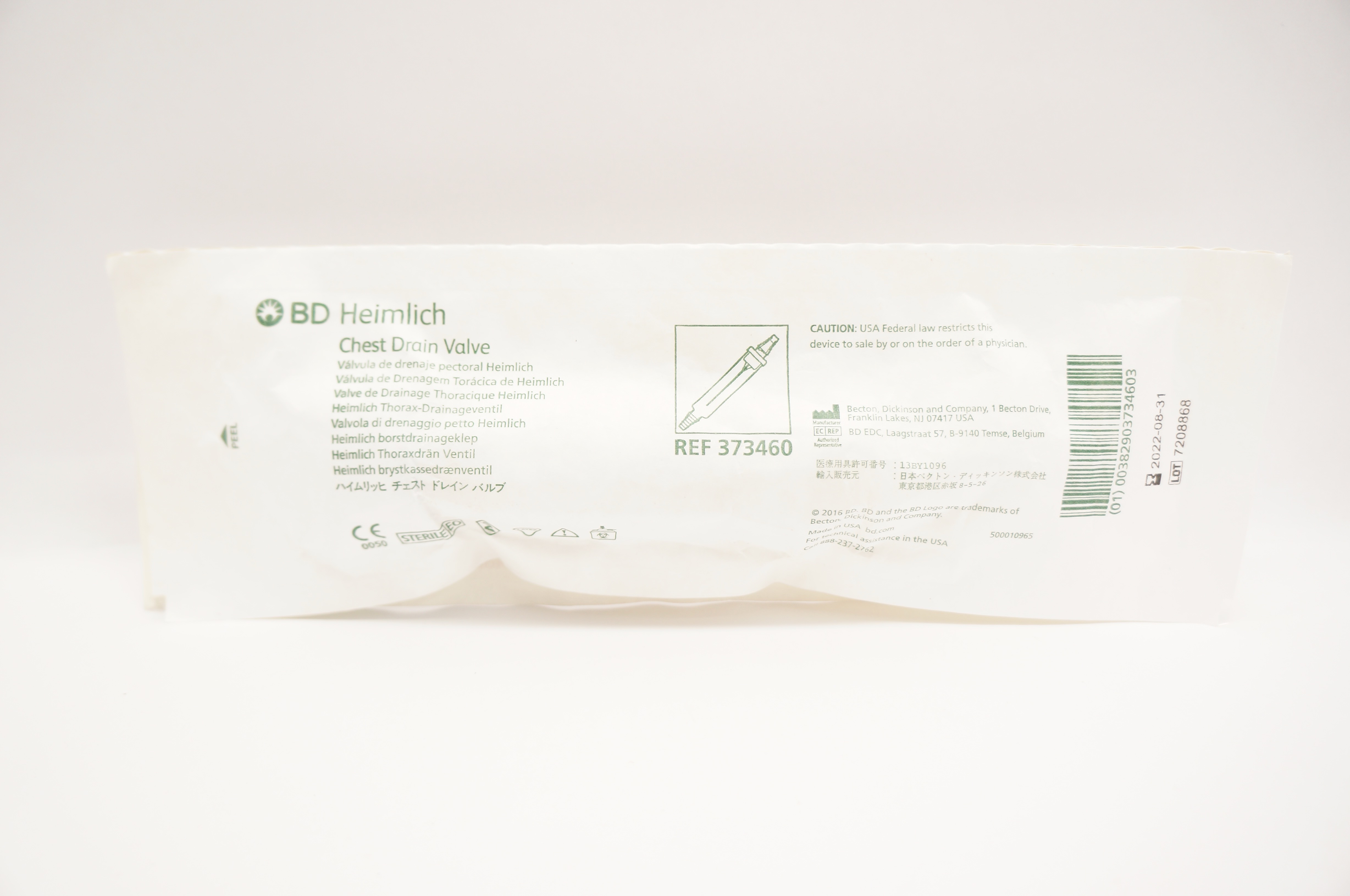 BD 373460 Heimlich Chest Drain Valve (x)