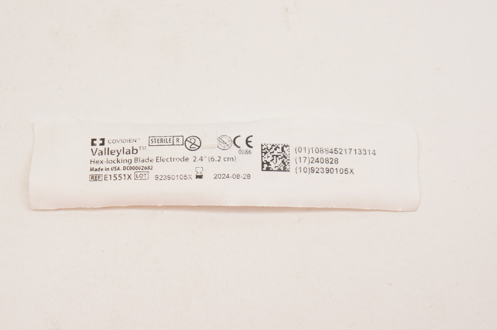 Covidien E1551X Valleylab Hex-Locking Blade Electrode 2.4inch