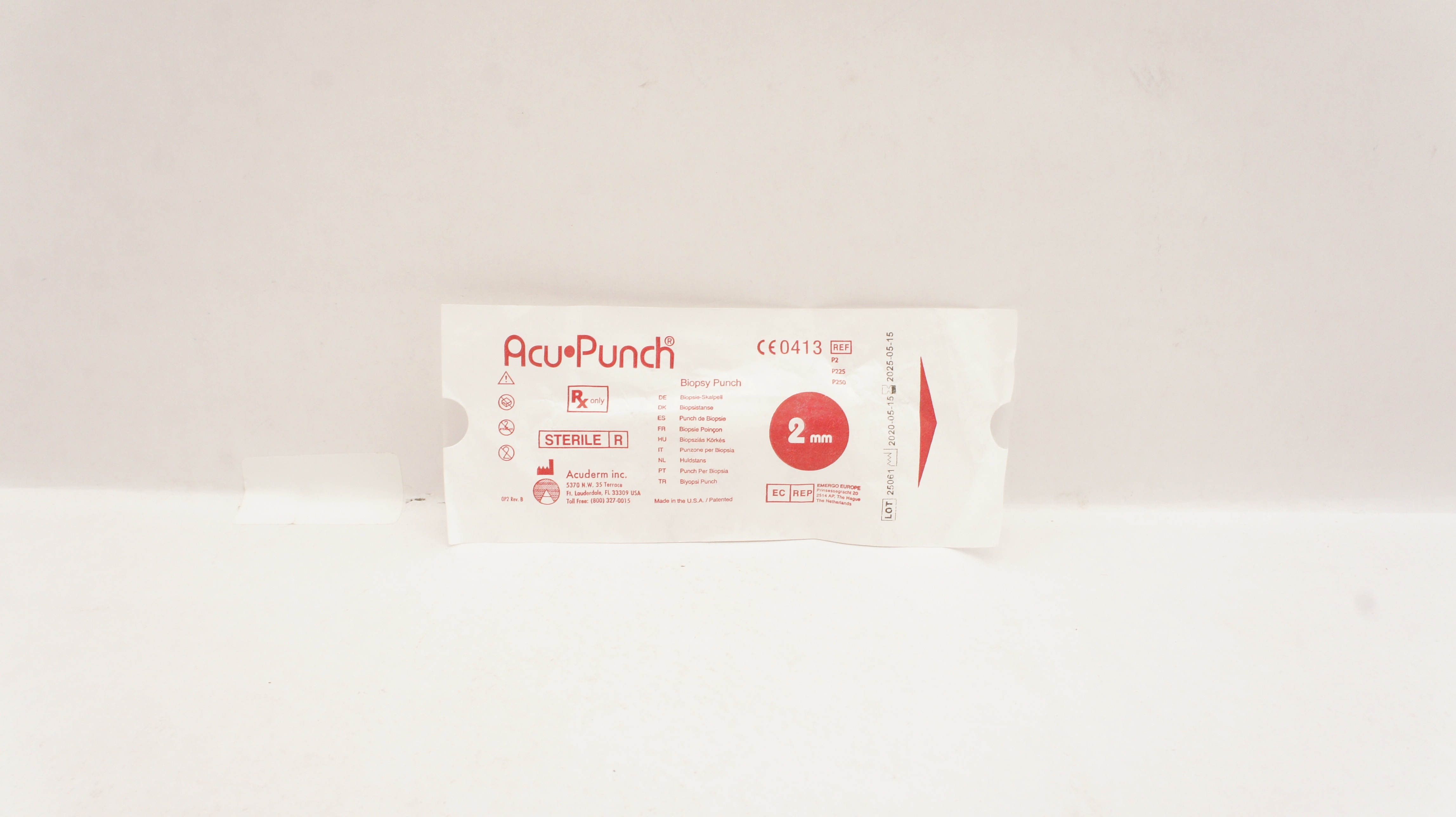 Acuderm P225 Acu Punch Biopsy 2mm