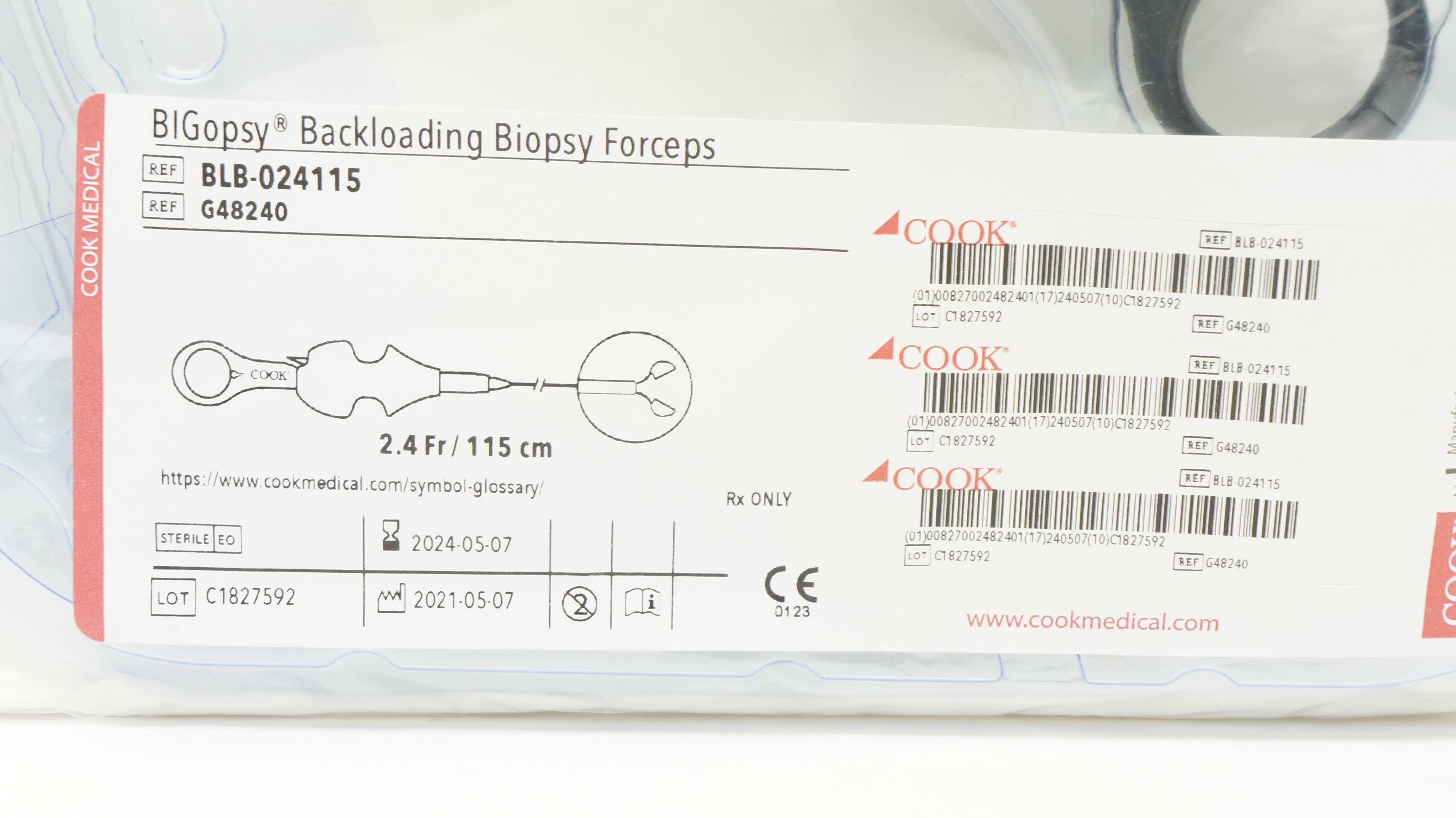 Cook Medical G48240 Backloading Biopsy Forceps 2.4Fr / 115cm (x)