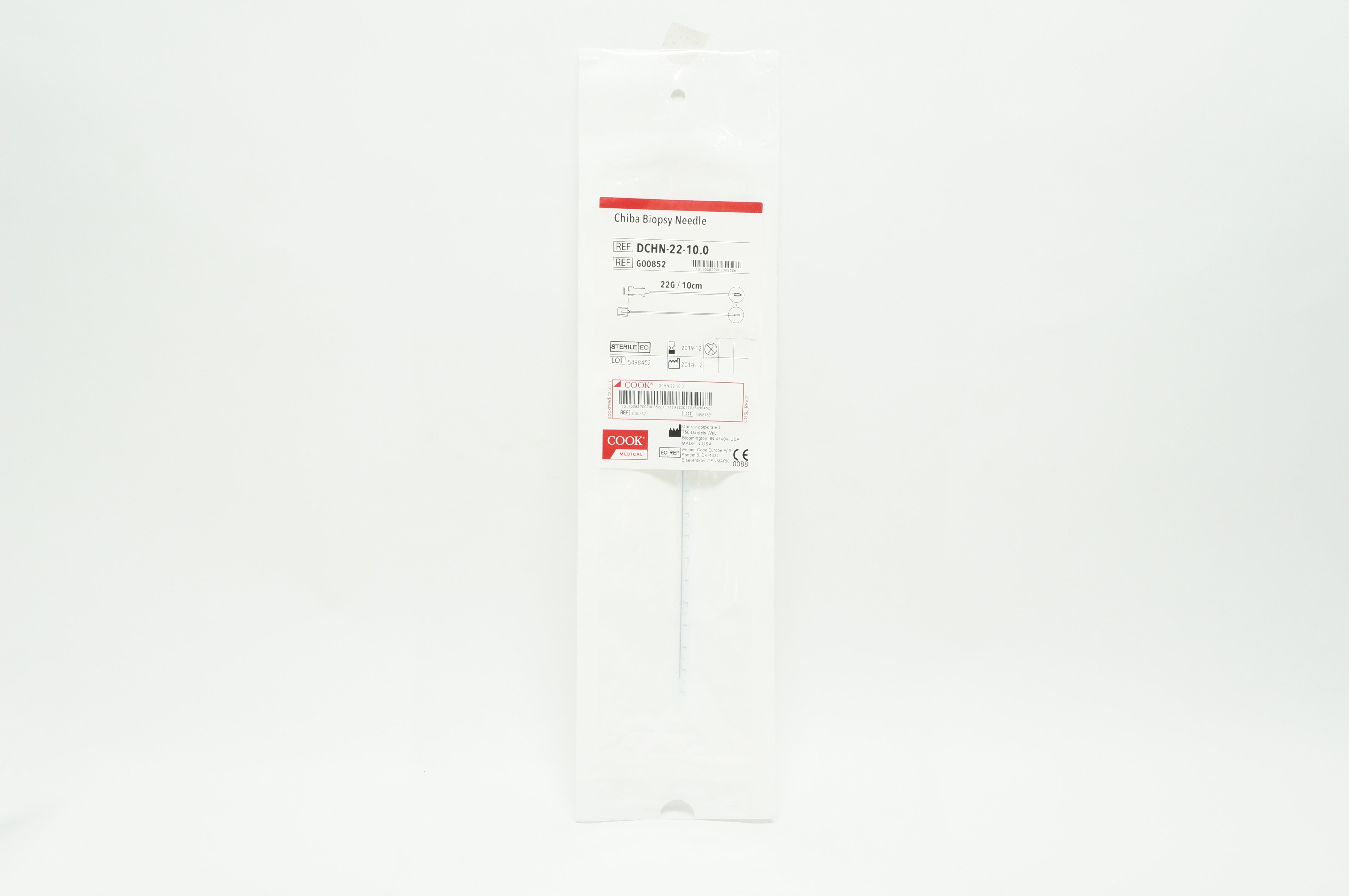 Cook Medical G00852 Chiba Biopsy Ndle 22G/10cm (x)