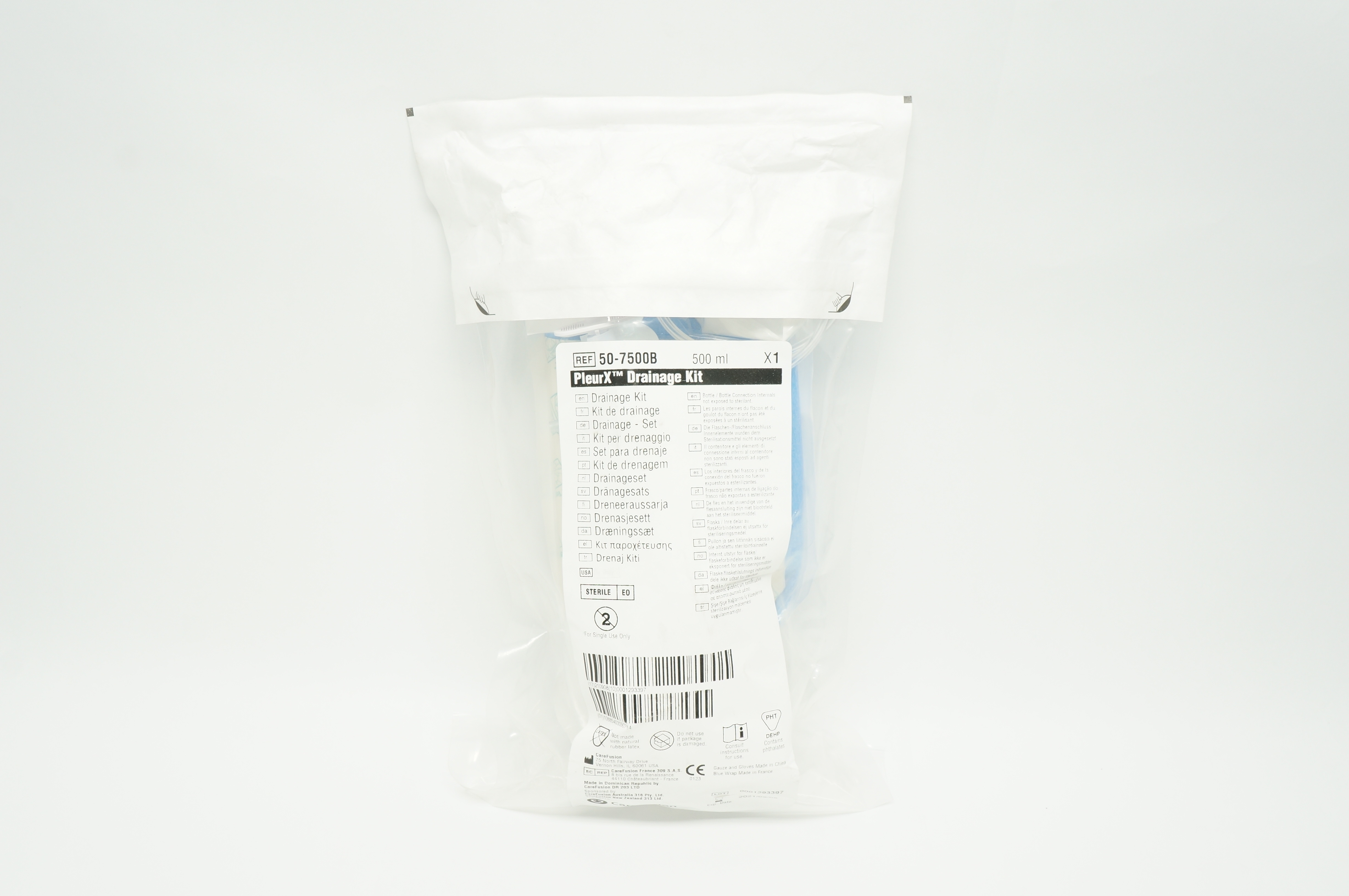 CareFusion 50-7500B PleurX Drainage Kit 500ml (x)