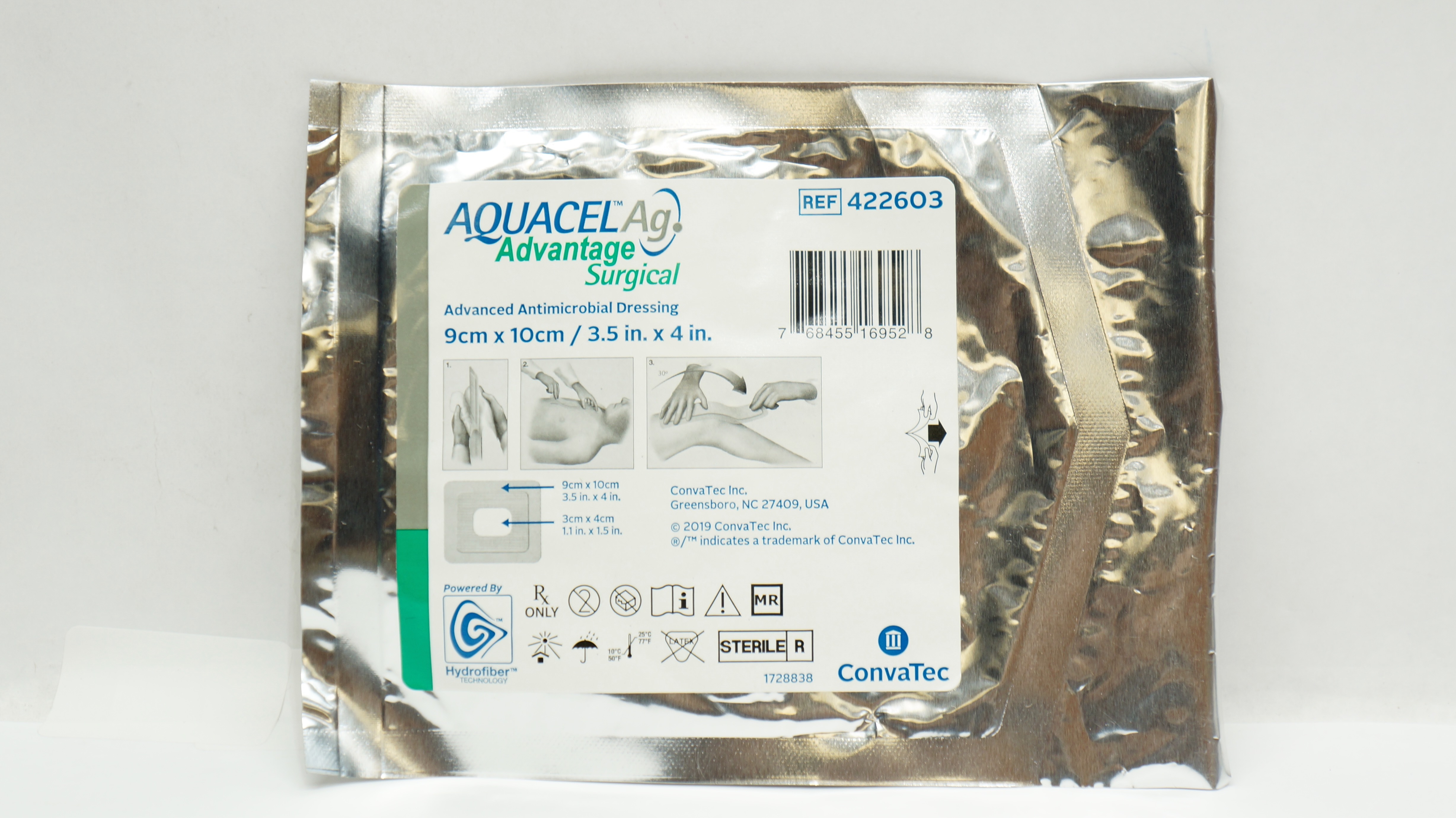 ConvaTec 422603 Aquacel Ag Advanced Antimicrobial Dressing 3.5inch x 4inch (x)
