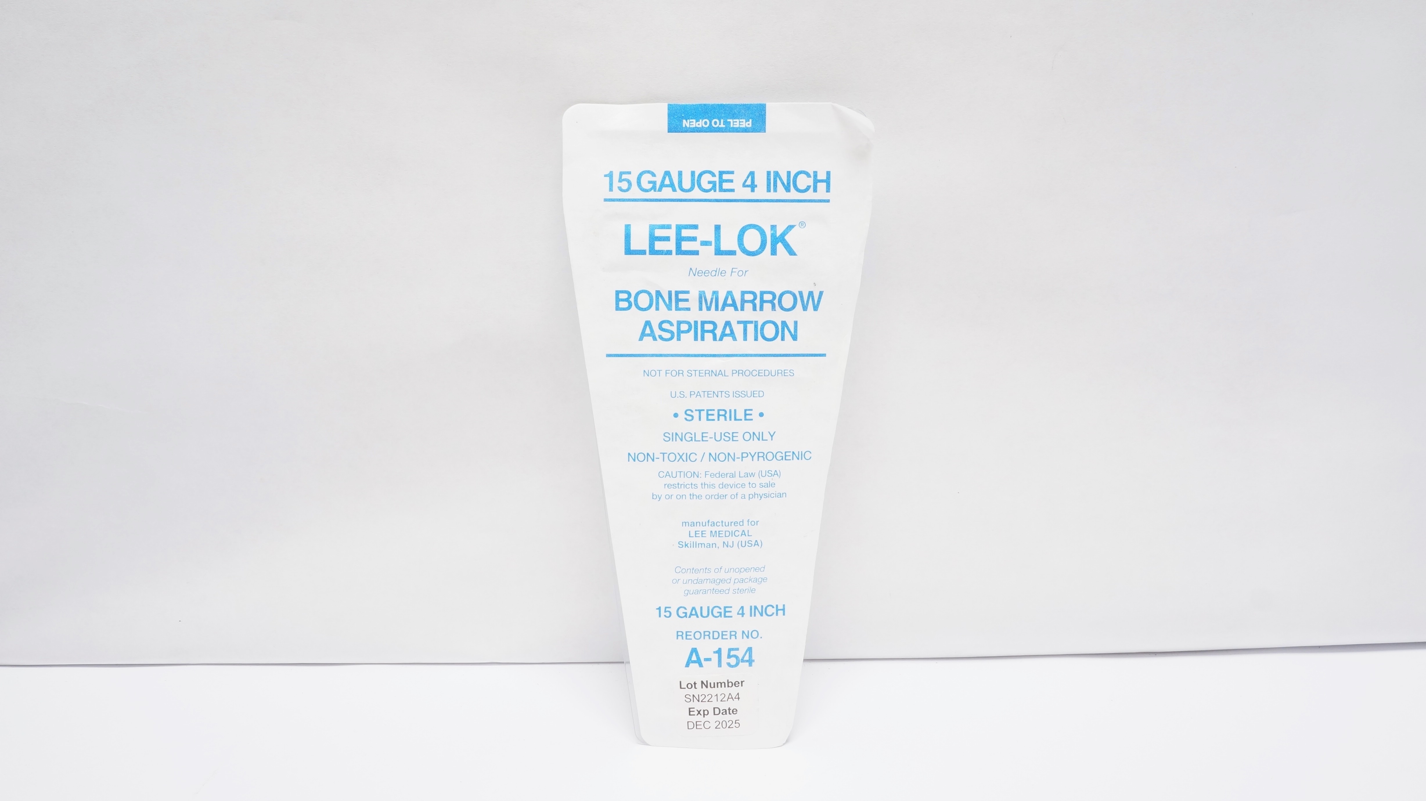 LEE Medical A-154 LEE-LOK Bone Marrow Aspiration Ndle. 15Gauge 4inch