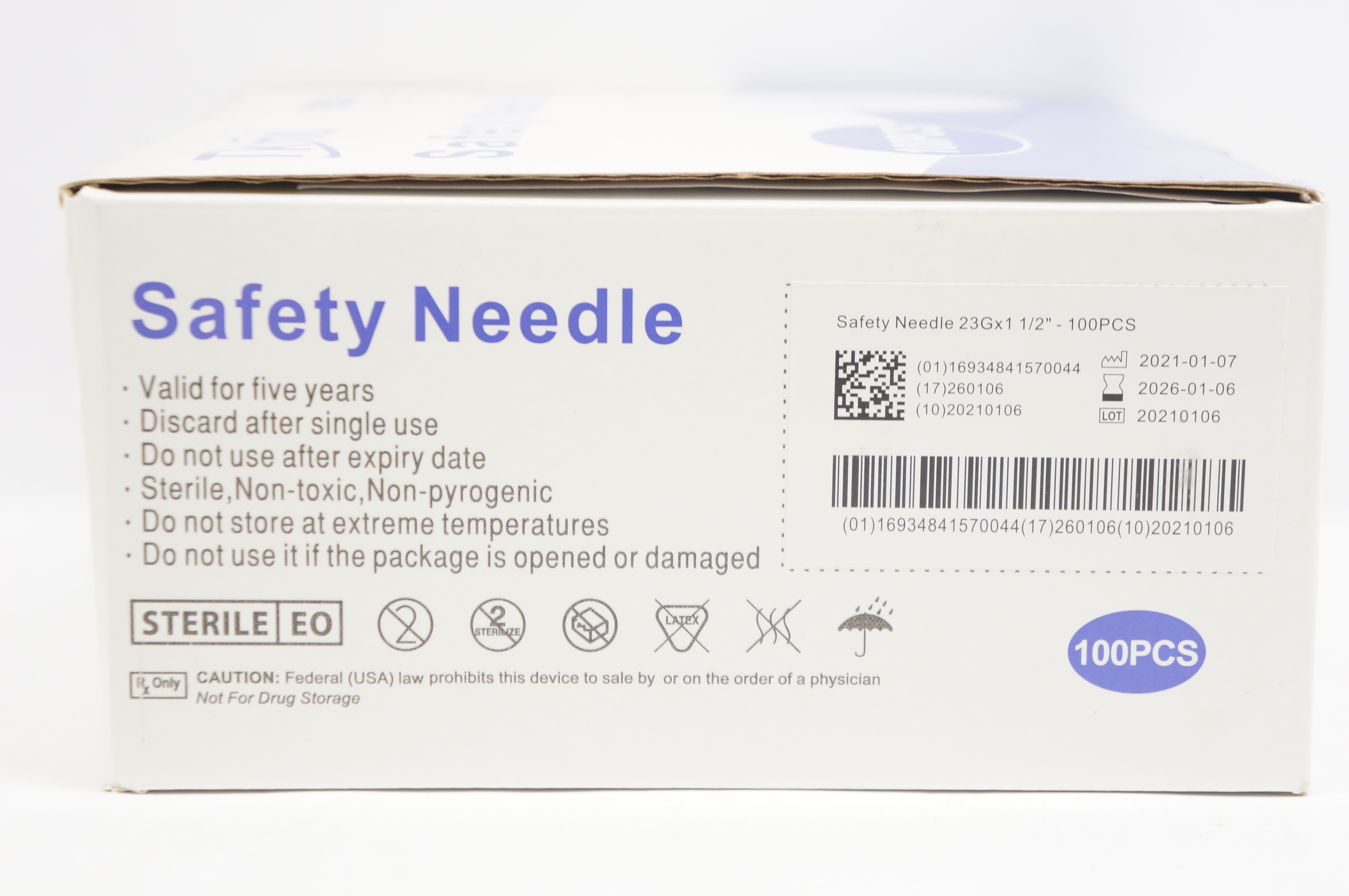 Anhui Tiankang Medical TKSN-008 N-2315 Safety Ndle 23G x 1-1/2inch - Box of 100